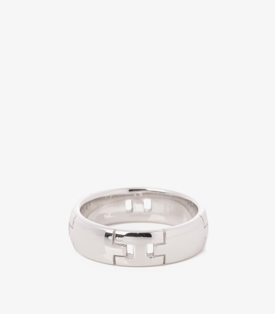 Hermès 18ct White Gold Hercules Band Ring - 2