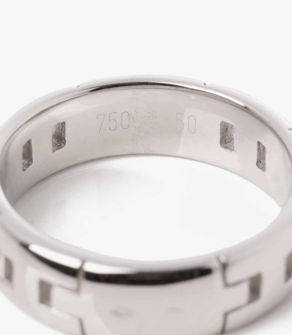Hermès 18ct White Gold Hercules Band Ring - 3