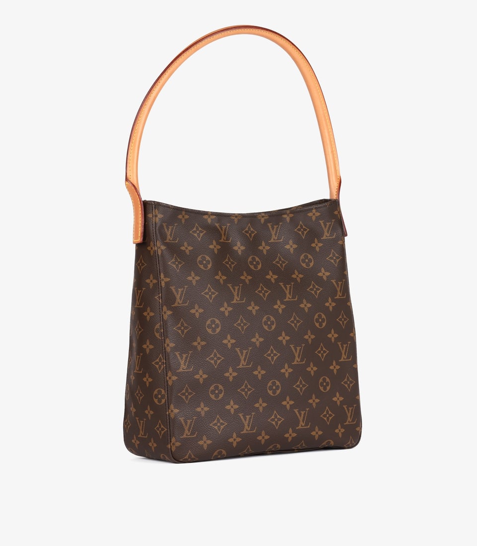 Louis Vuitton Brown Monogram Coated Canvas & Vachetta Leather Vintage Looping GM - 3