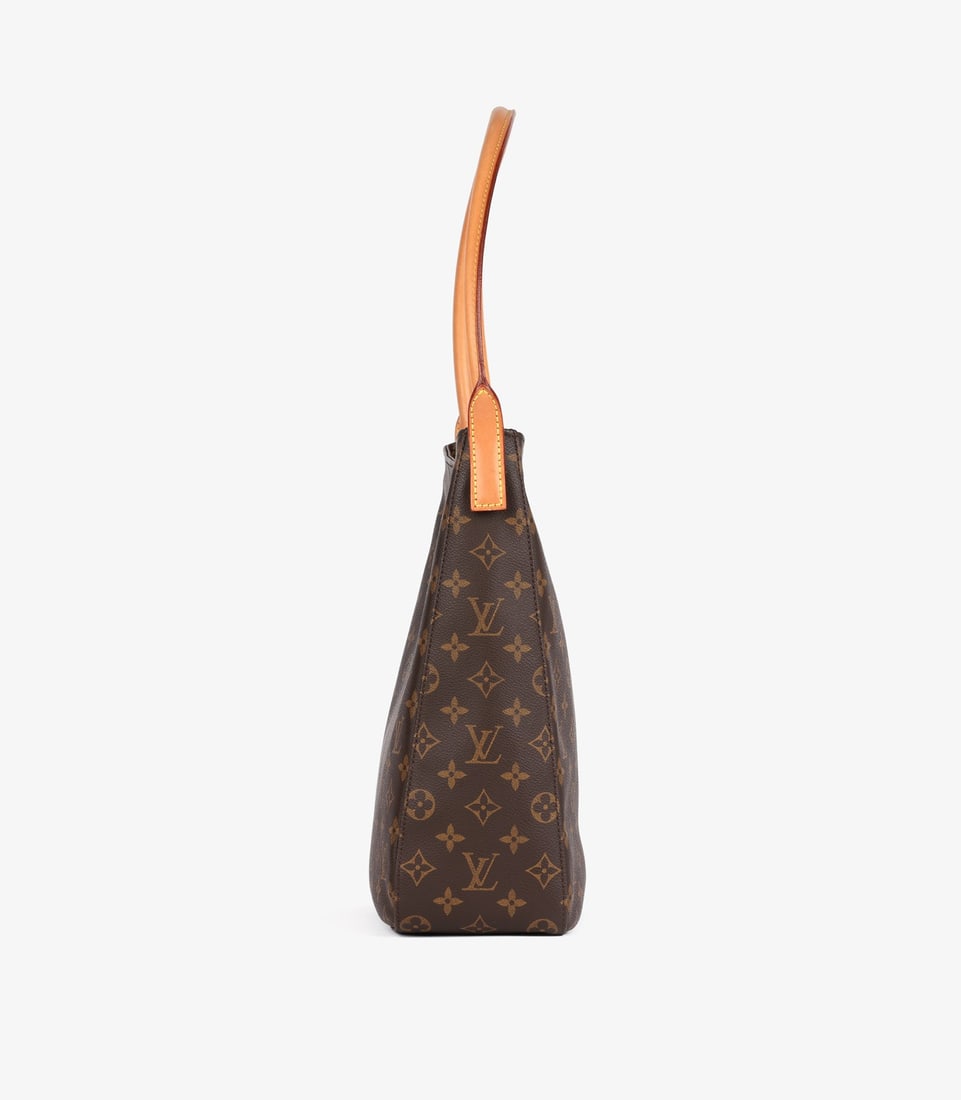 Louis Vuitton Brown Monogram Coated Canvas & Vachetta Leather Vintage Looping GM - 4