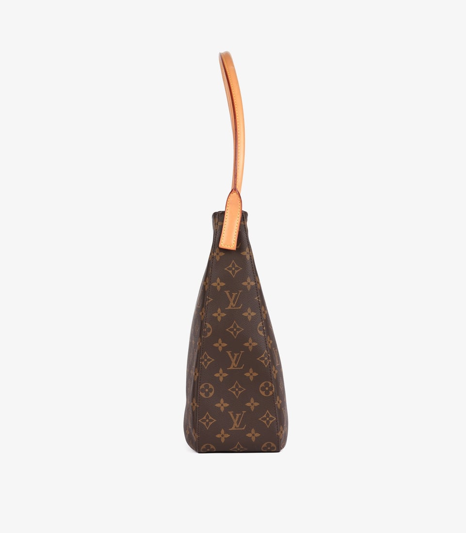 Louis Vuitton Brown Monogram Coated Canvas & Vachetta Leather Vintage Looping GM - 5