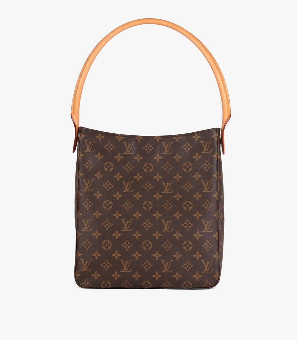 Louis Vuitton Brown Monogram Coated Canvas & Vachetta Leather Vintage Looping GM - 6