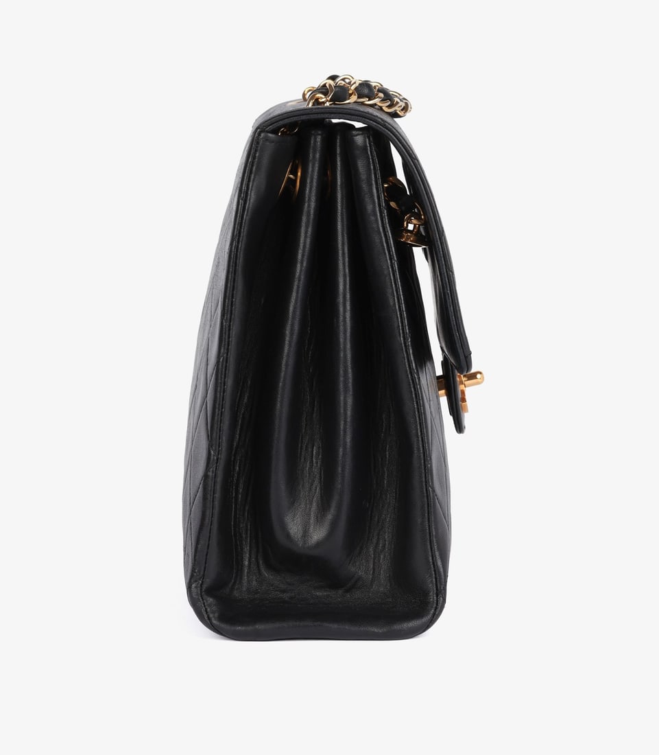 Chanel Black Quilted Lambskin Vintage Medium Tall Accordion Classic Single Flap Bag - 4