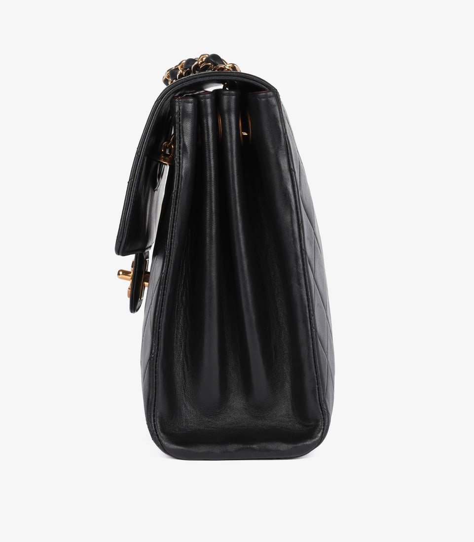 Chanel Black Quilted Lambskin Vintage Medium Tall Accordion Classic Single Flap Bag - 5