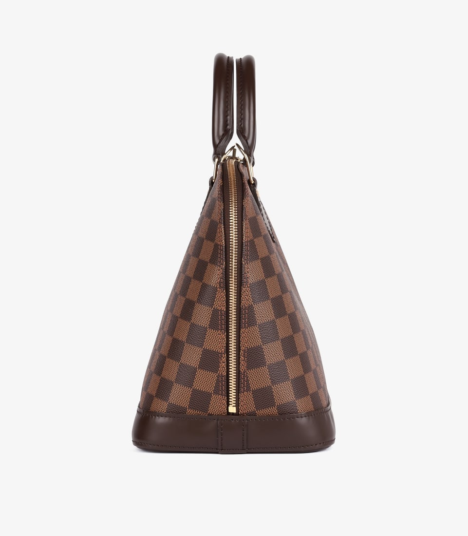 Louis Vuitton Damier Ebene Coated Canvas & Brown Calfskin Leather Vintage Alma PM - 5