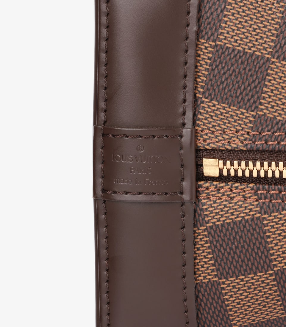 Louis Vuitton Damier Ebene Coated Canvas & Brown Calfskin Leather Vintage Alma PM - 8