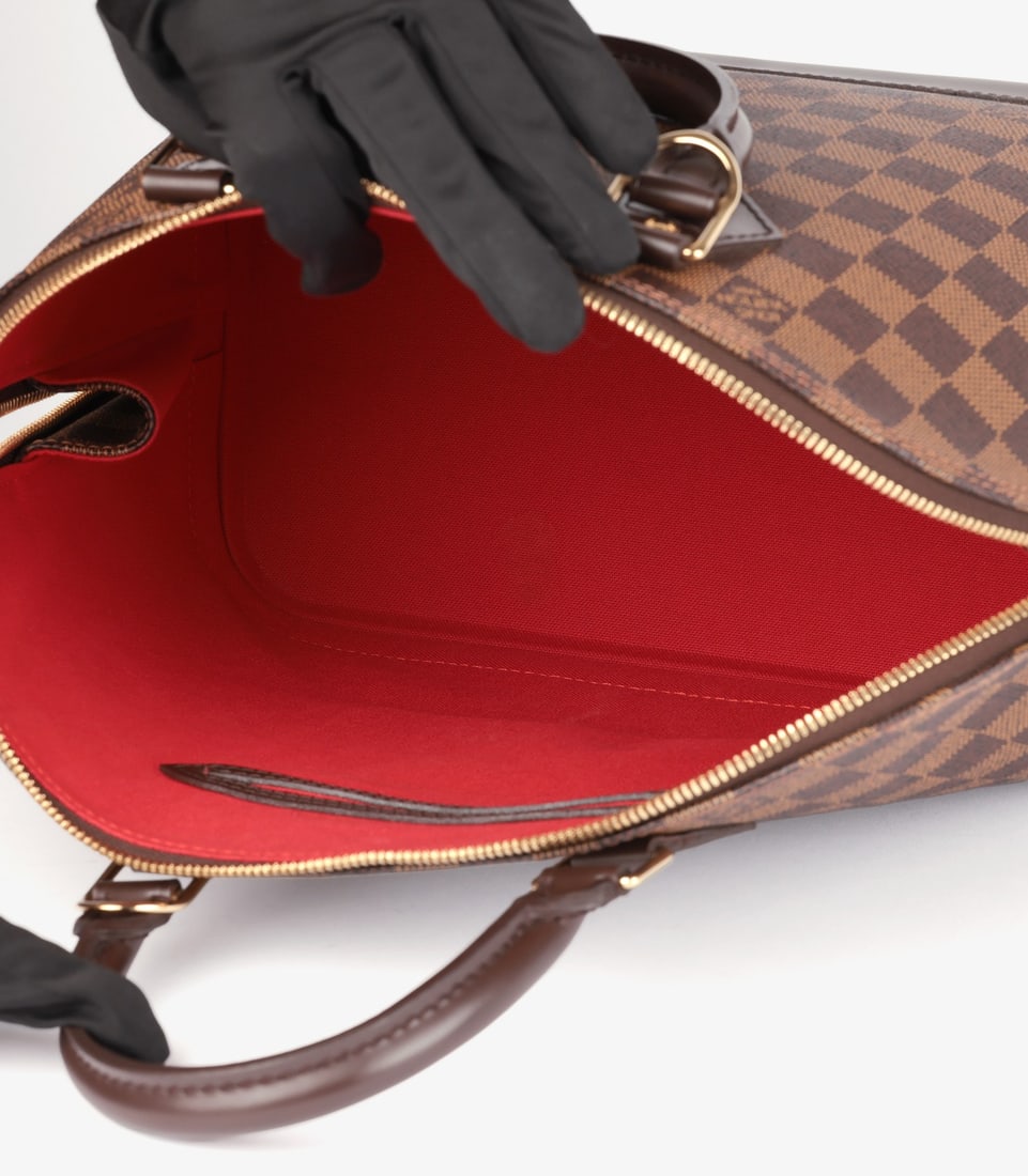 Louis Vuitton Damier Ebene Coated Canvas & Brown Calfskin Leather Vintage Alma PM - 9