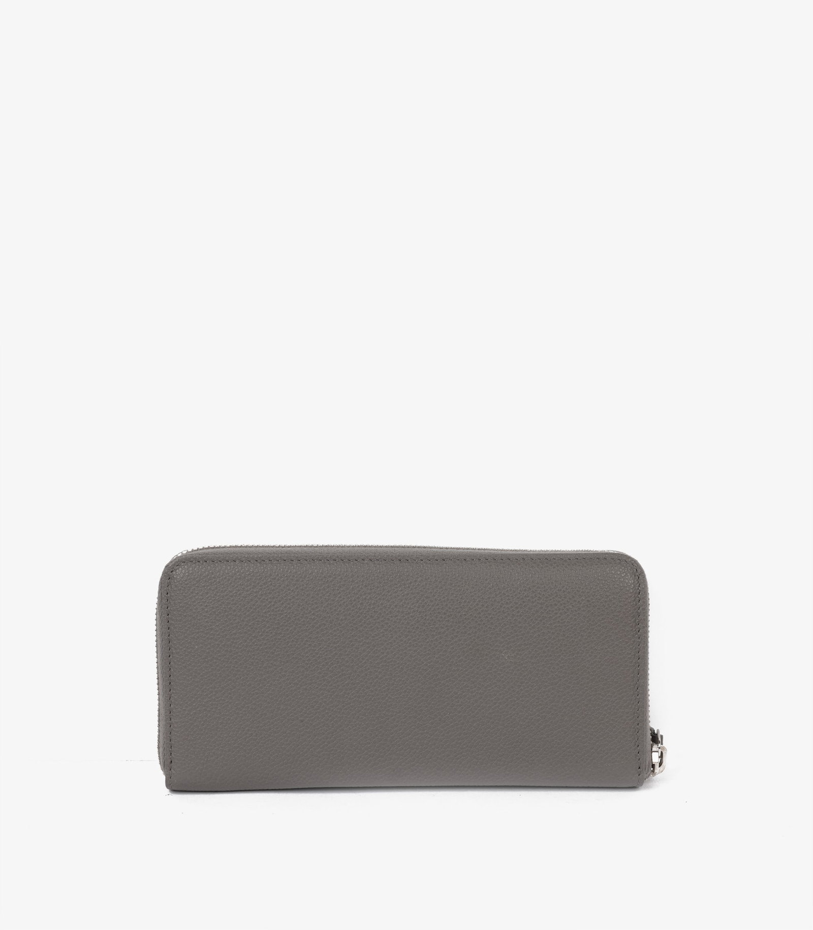 Saint Laurent Taupe Grained Calfskin Leather Sac De Jour Zip Around Wallet - 2