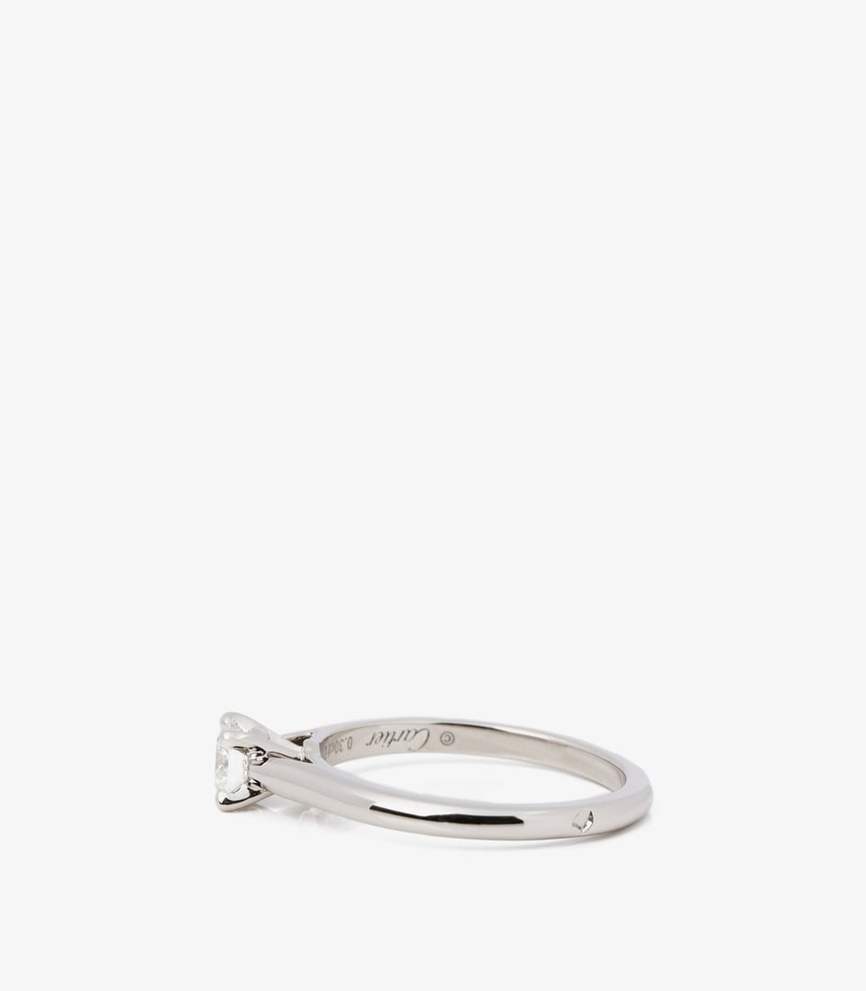 Cartier Brilliant Cut 0.30ct Solitaire Diamond Platinum 1895 Ring - 3