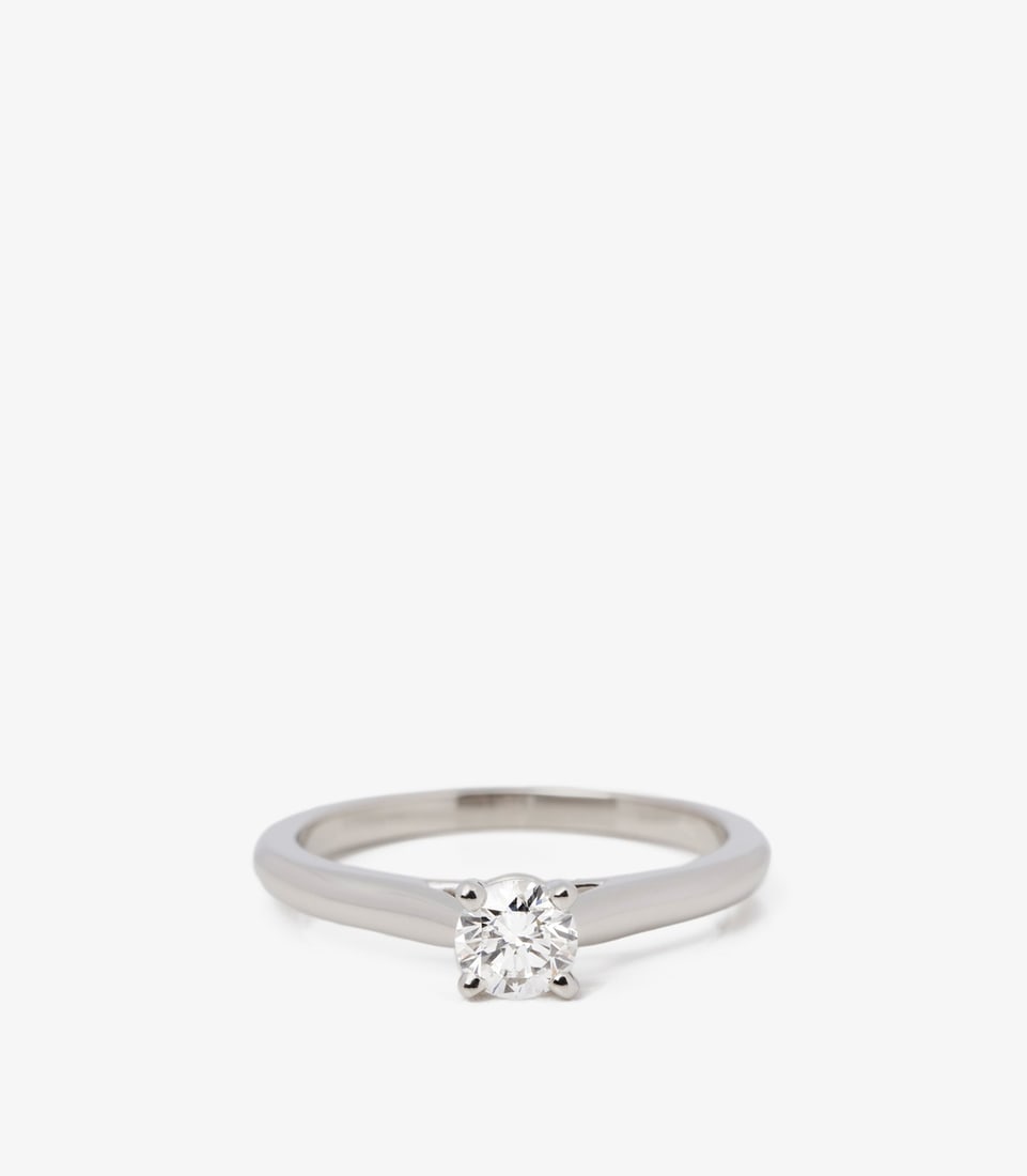 Cartier Brilliant Cut 0.30ct Solitaire Diamond Platinum 1895 Ring - 4