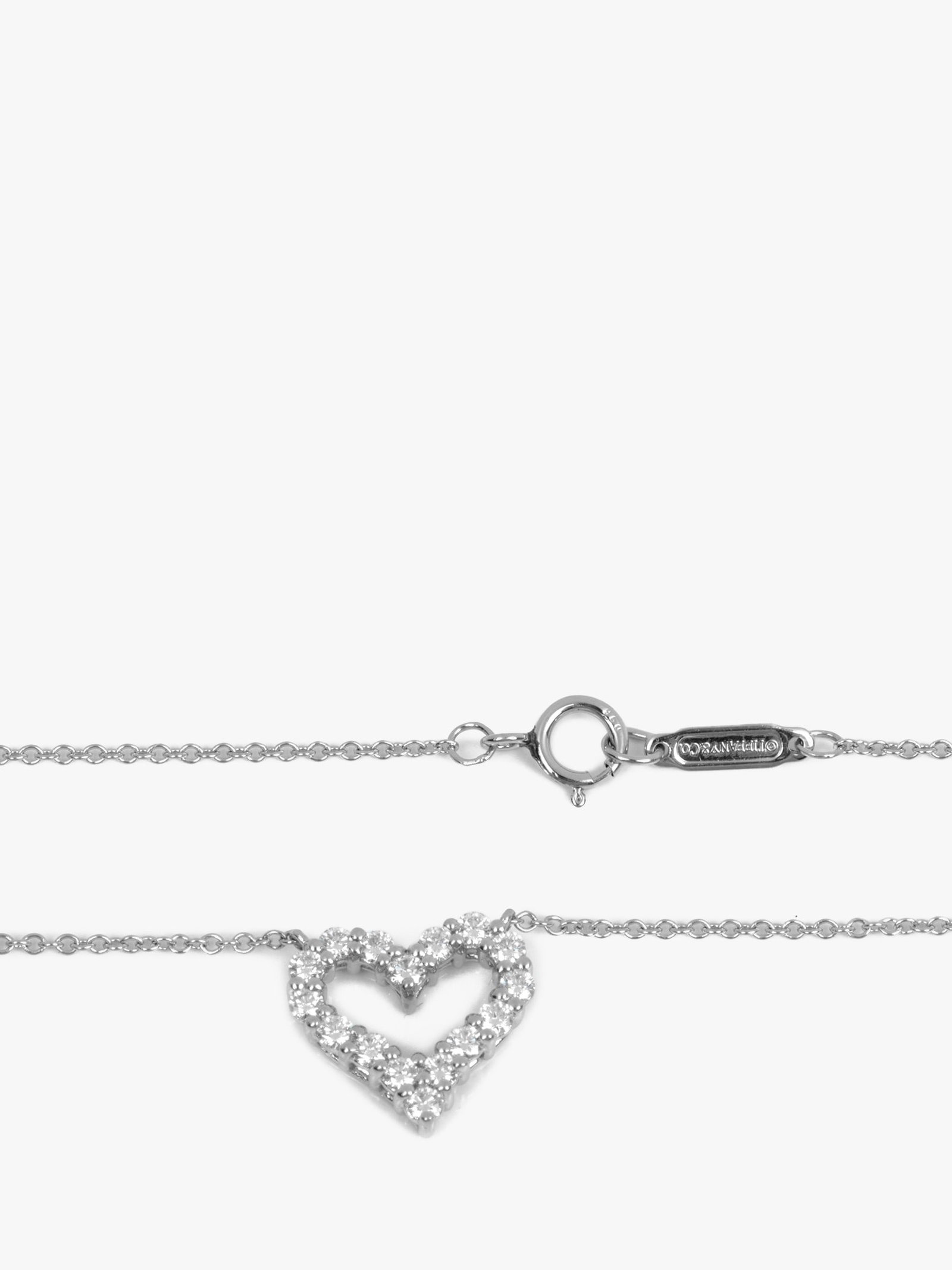 Tiffany & Co. Round Brilliant Cut Diamond Platinum Tiffany Hearts Mini Pendant - 3