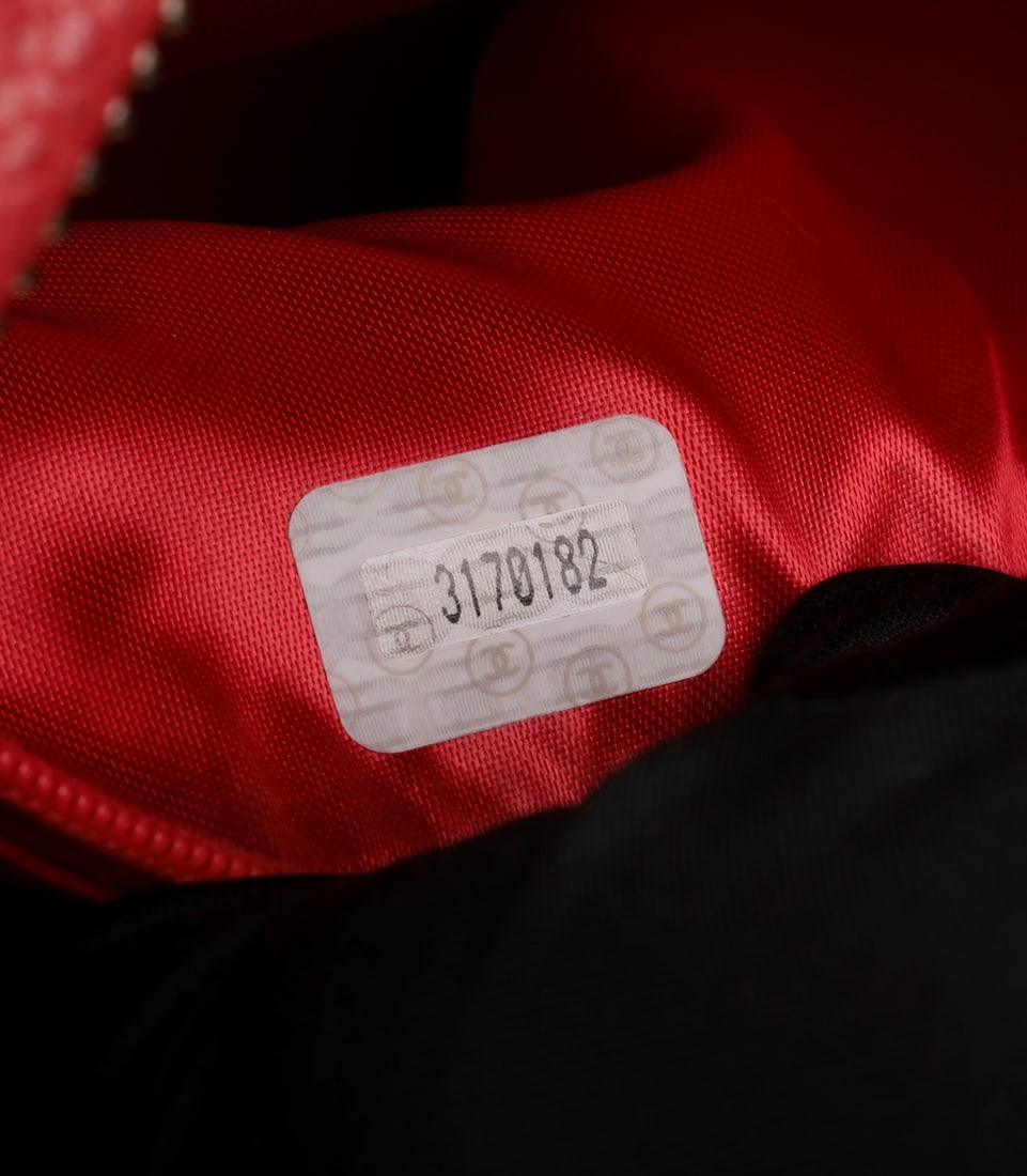 Chanel Red Caviar Leather Vintage Small Triple Logo Camera Bag - 10