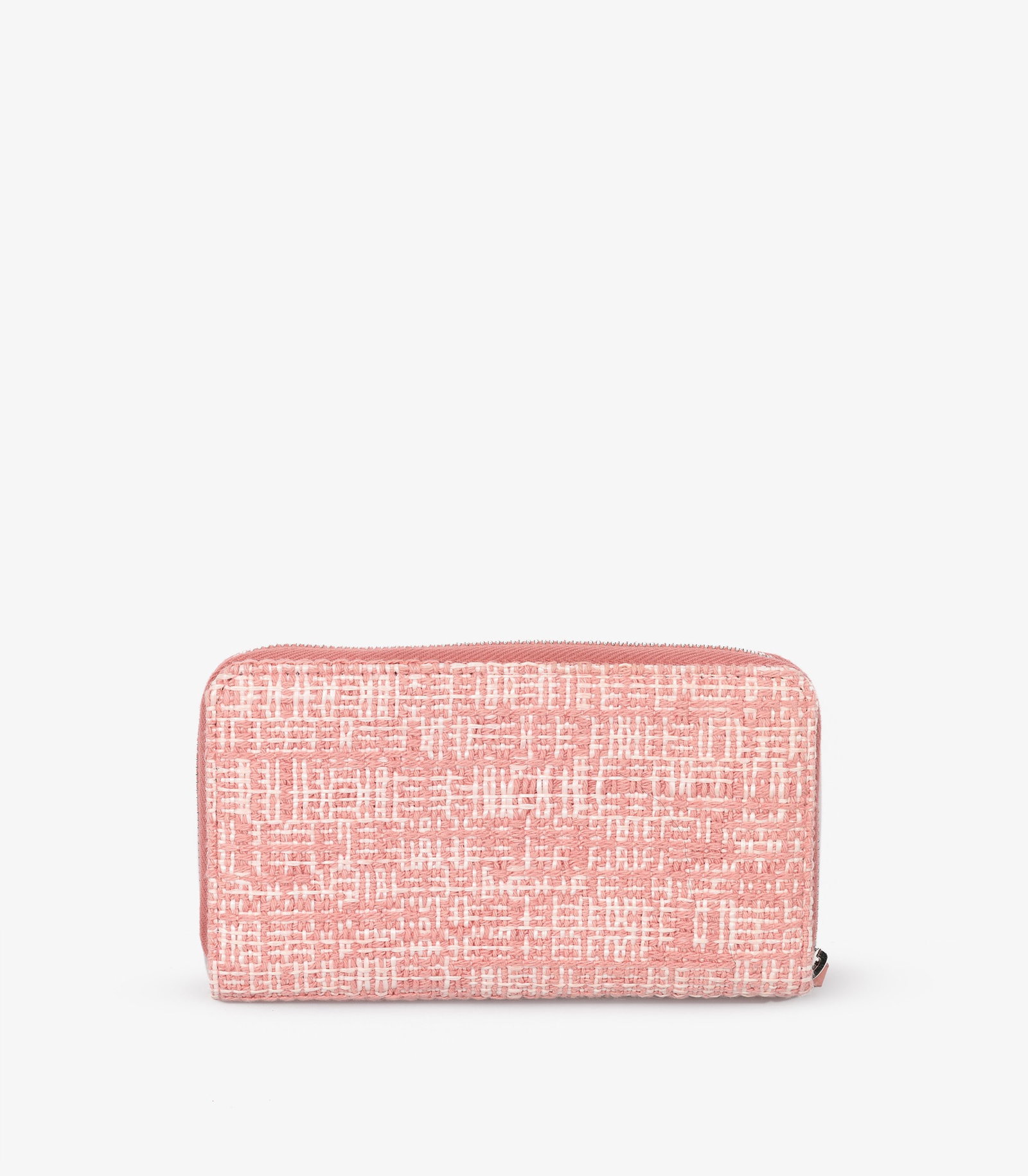 Chanel Pink Tweed & Lurex Deauville Long Zip Wallet - 2