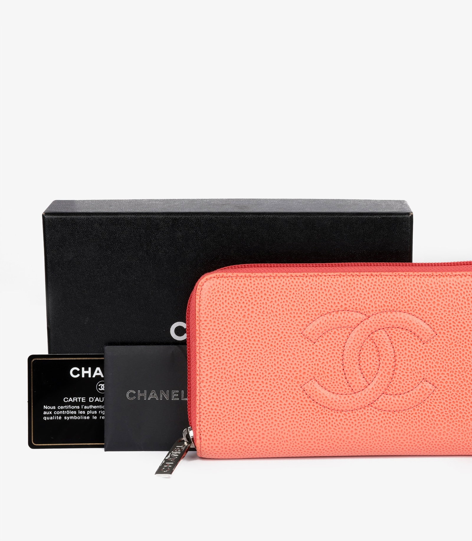 Chanel Coral Caviar Leather Timeless Long Wallet - 7