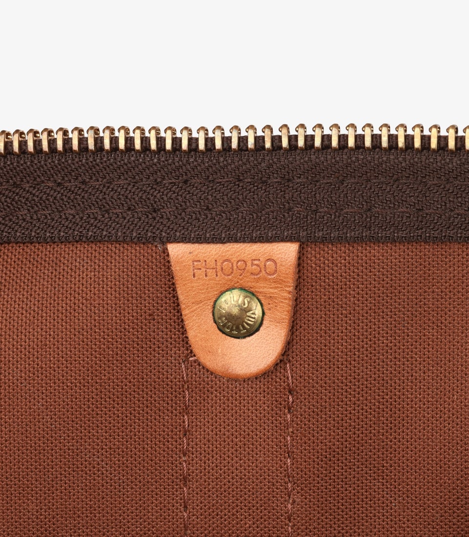 Louis Vuitton Brown Monogram Coated Canvas & Vachetta Leather Vintage Keepall 55 - 10