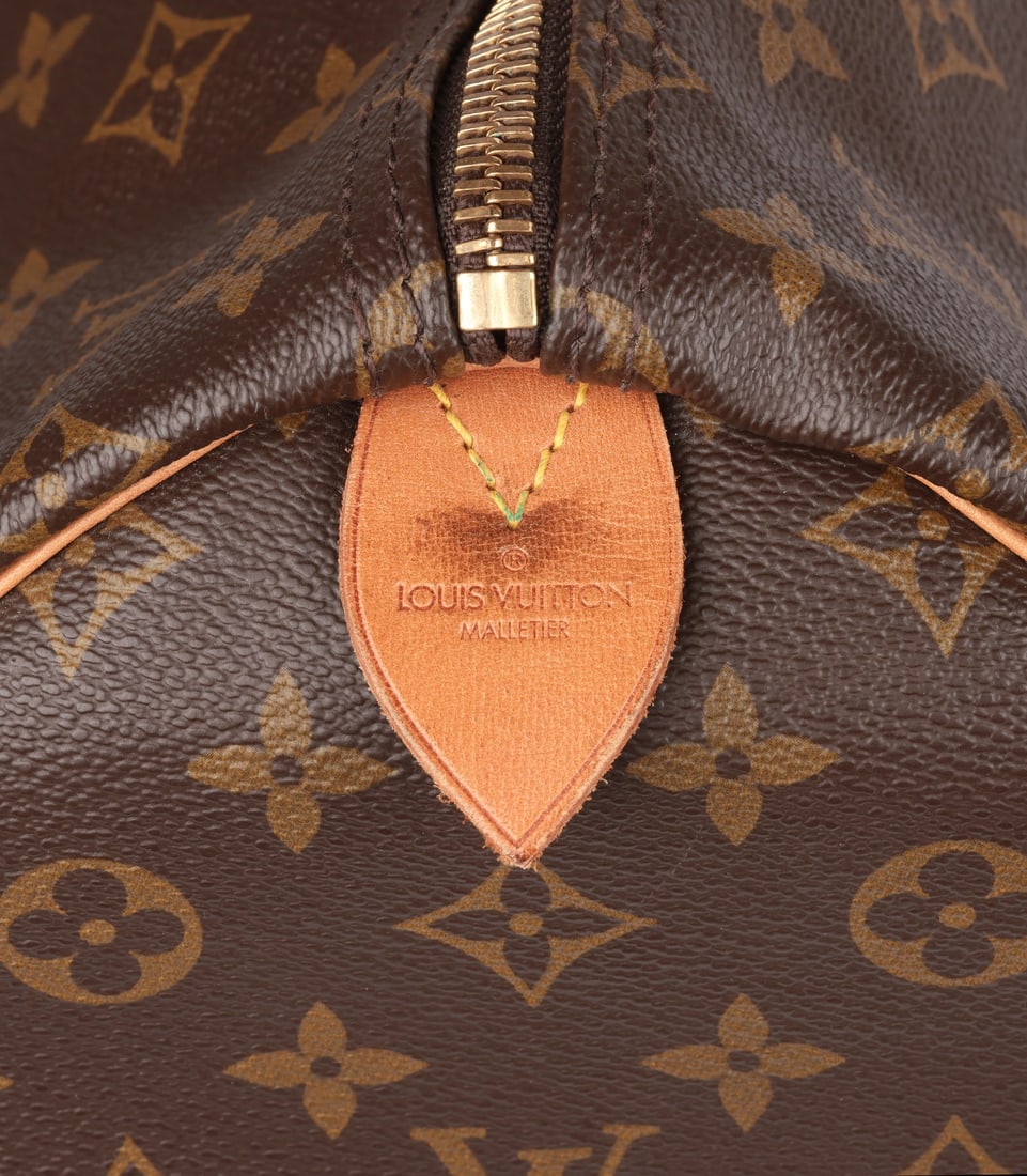 Louis Vuitton Brown Monogram Coated Canvas & Vachetta Leather Vintage Keepall 55 - 8
