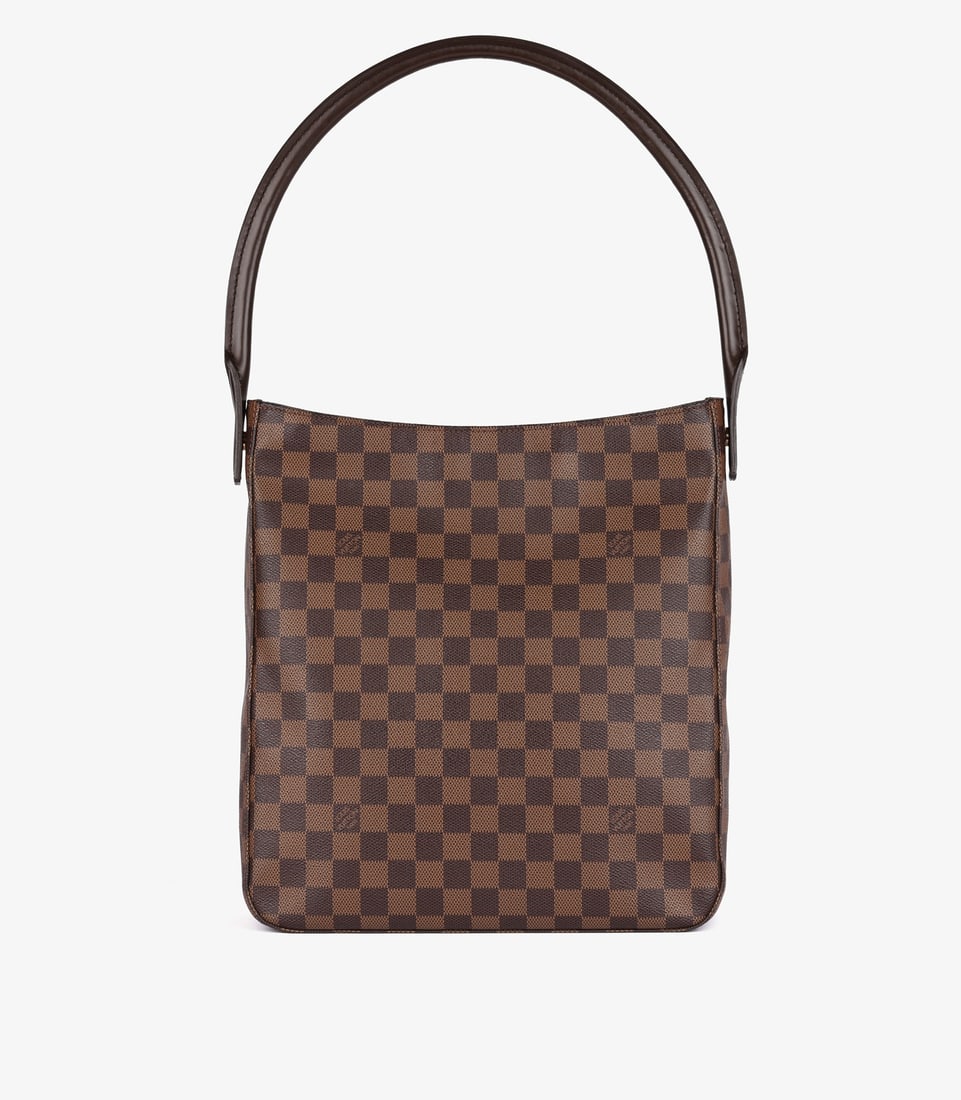 Louis Vuitton Damier Ebene Coated Canvas & Calfskin Leather Special Order Vintage Looping GM: Title: Louis Vuitton Damier Ebene Coated Canvas & Calfskin Leather Special Order Vintage Looping GM Description: Louis Vuitton Damier Ebene Coated Canvas & Calfskin Leather Special Order