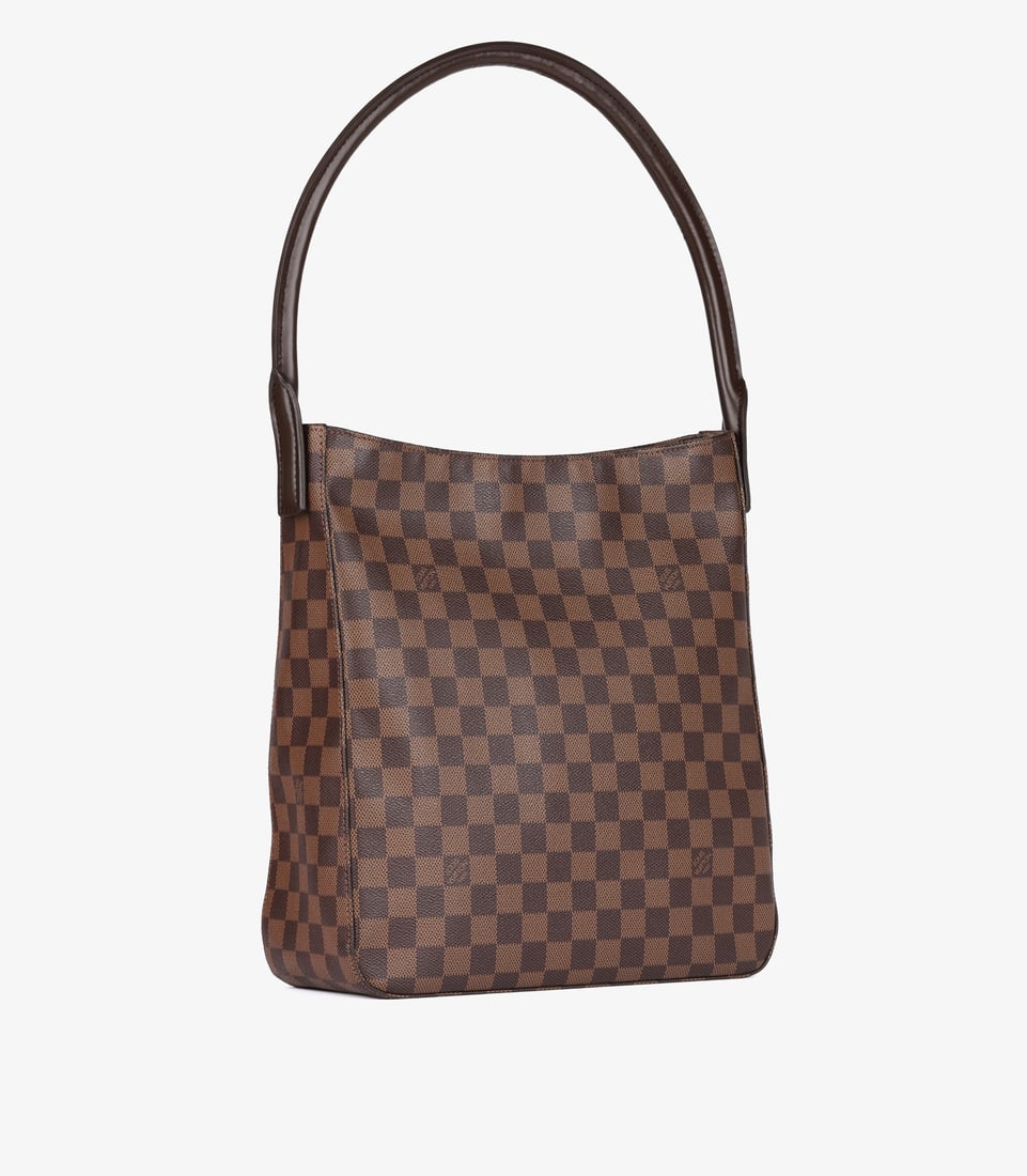 Louis Vuitton Damier Ebene Coated Canvas & Calfskin Leather Special Order Vintage Looping GM - 3