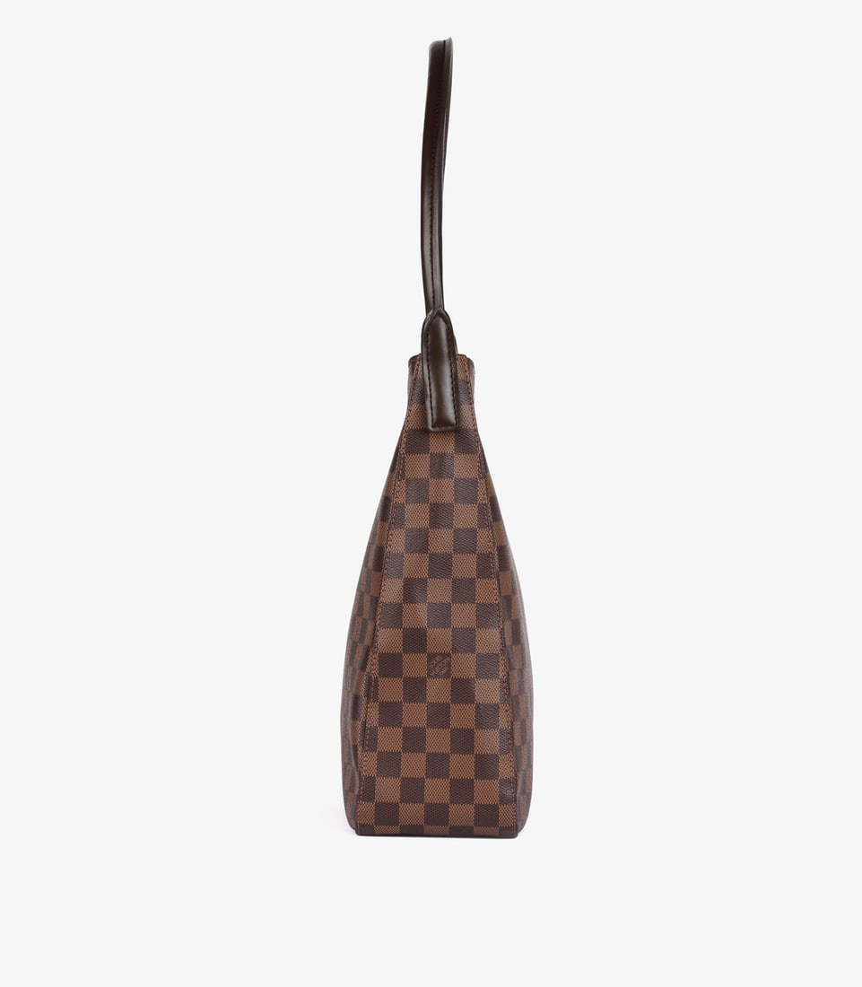 Louis Vuitton Damier Ebene Coated Canvas & Calfskin Leather Special Order Vintage Looping GM - 4
