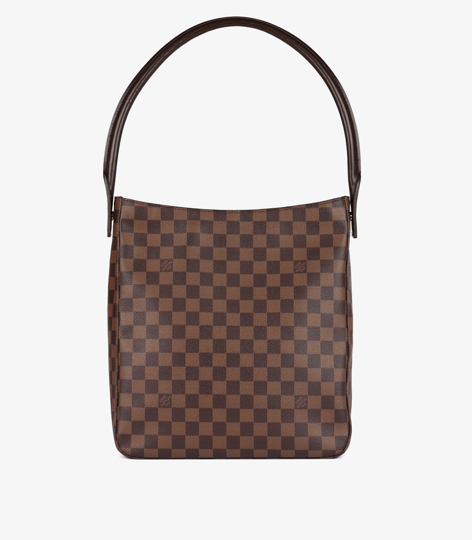 Louis Vuitton Damier Ebene Coated Canvas & Calfskin Leather Special Order Vintage Looping GM - 6