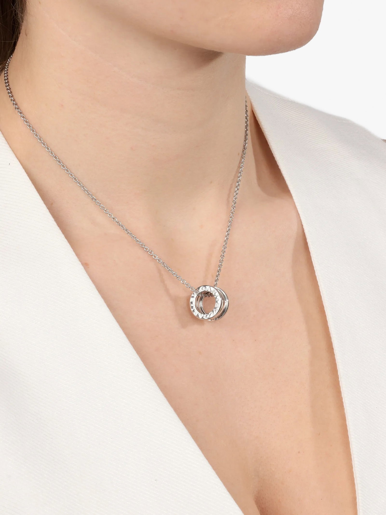 Bulgari 18ct White Gold B.zero1 Necklace - 2