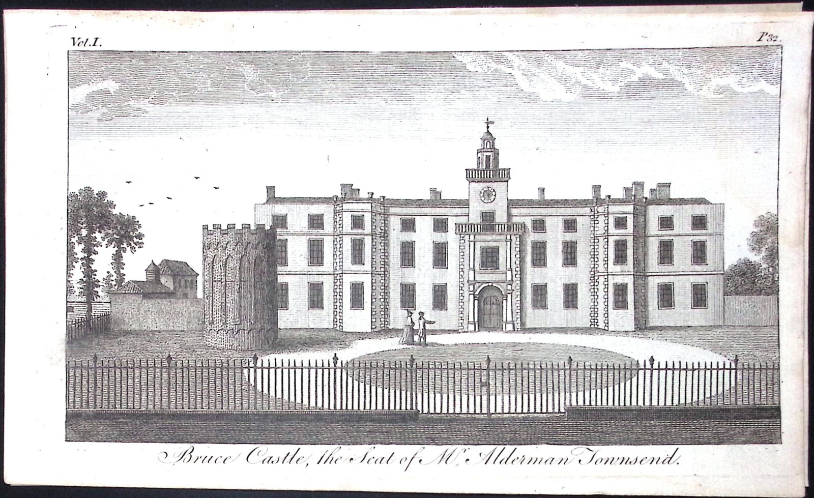 London Tottenham Bruce Castle Rare Georgian Copper Antique 1776 Engraving-111.: Title: London Tottenham Bruce Castle Rare Georgian Copper Antique 1776 Engraving-111. Description: London Tottenham Bruce Castle Rare Georgian Copper Antique 1776 Engraving-111. This Nearly 250