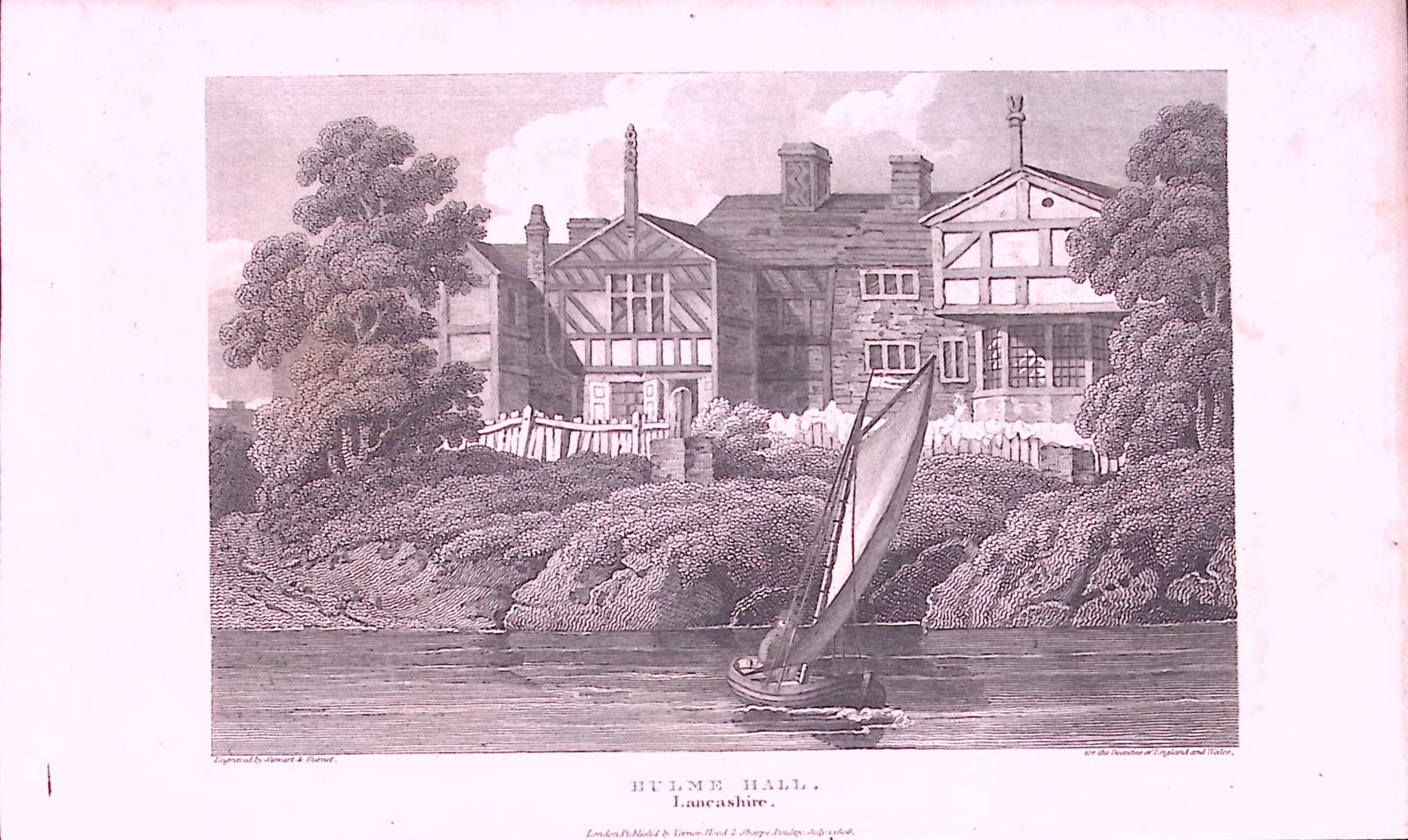 Manchester Lancashire Hulme Hall Antique 218 Years-Old Steel-Engraving-13: Title: Manchester Lancashire Hulme Hall Antique 218 Years-Old Steel-Engraving-13 Description: This Lancashire Georgian Antique Print Was Removed from a First Edition of. The Beauties of England