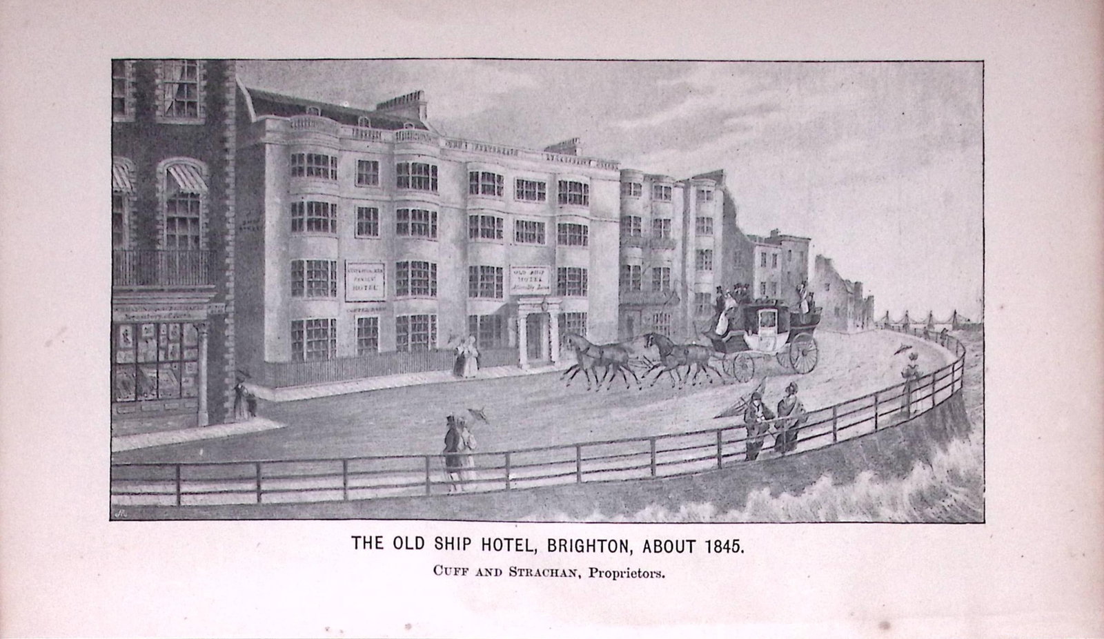 Brighton The Old Ship Hotel (1845) Antique 134-Year-Old Print-15-TR: Title: Brighton The Old Ship Hotel (1845) Antique 134-Year-Old Print-15-TR Description: This Print Has Been Removed from an Antique Edition of. Peep in The Past Brighton in The Olden Time by John