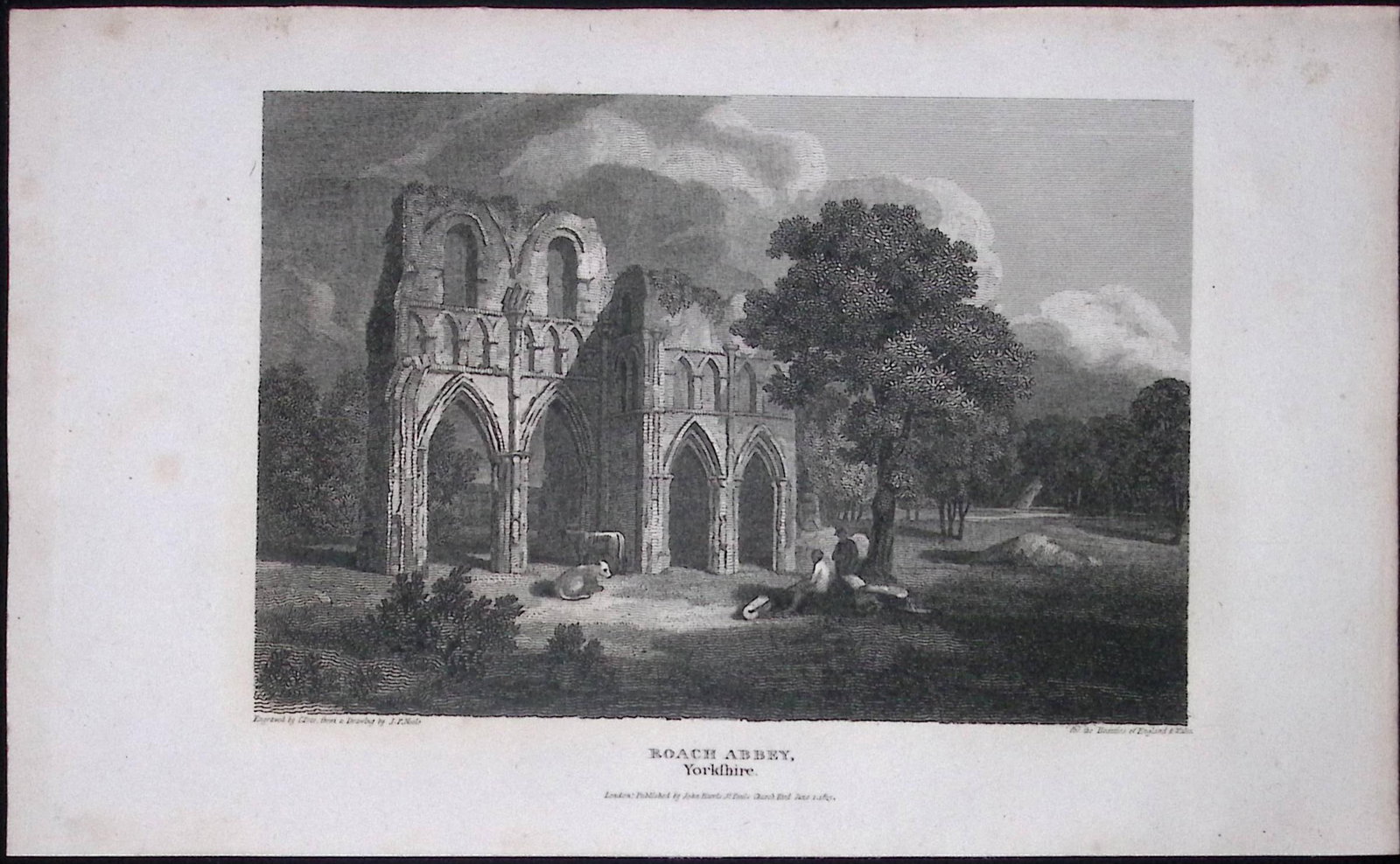 Maltby Roach Abbey Yorkshire Antique 213 Years-Old Steel-Engraving-35: Title: Maltby Roach Abbey Yorkshire Antique 213 Years-Old Steel-Engraving-35 Description: This Yorkshire Georgian Antique Print Was Removed from a First Edition of. The Beauties of England and