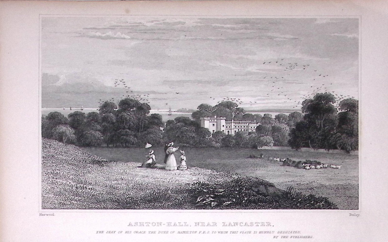Ashton Hall Manchester Antique 195 Years-Old Steel-Engraving-22: Title: Ashton Hall Manchester Antique 195 Years-Old Steel-Engraving-22 Description: This Antique Steel Engraving Was Removed from a 195-Year-Old Edition of. Lancashire Illustrated in a Series of