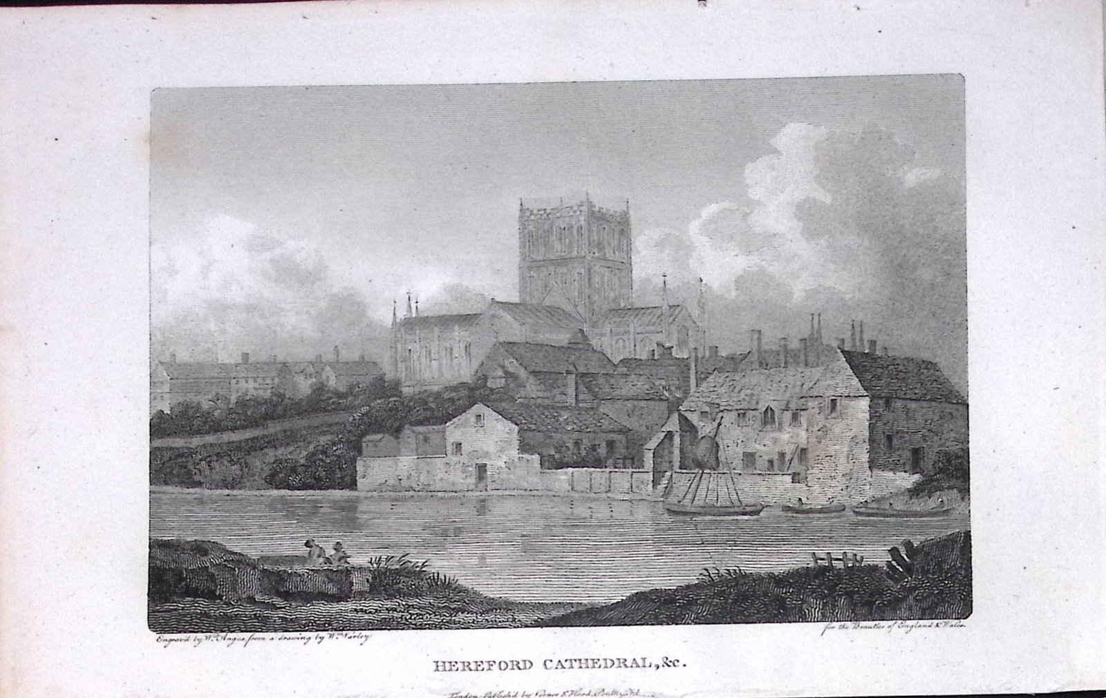 Hereford Cathedral Antique 220 Years-Old Georgian Steel-Engraving-216: Title: Hereford Cathedral Antique 220 Years-Old Georgian Steel-Engraving-216 Description: Hereford Cathedral Antique 220 Years-Old Georgian Steel-Engraving-216 The Beauties of England and Wales