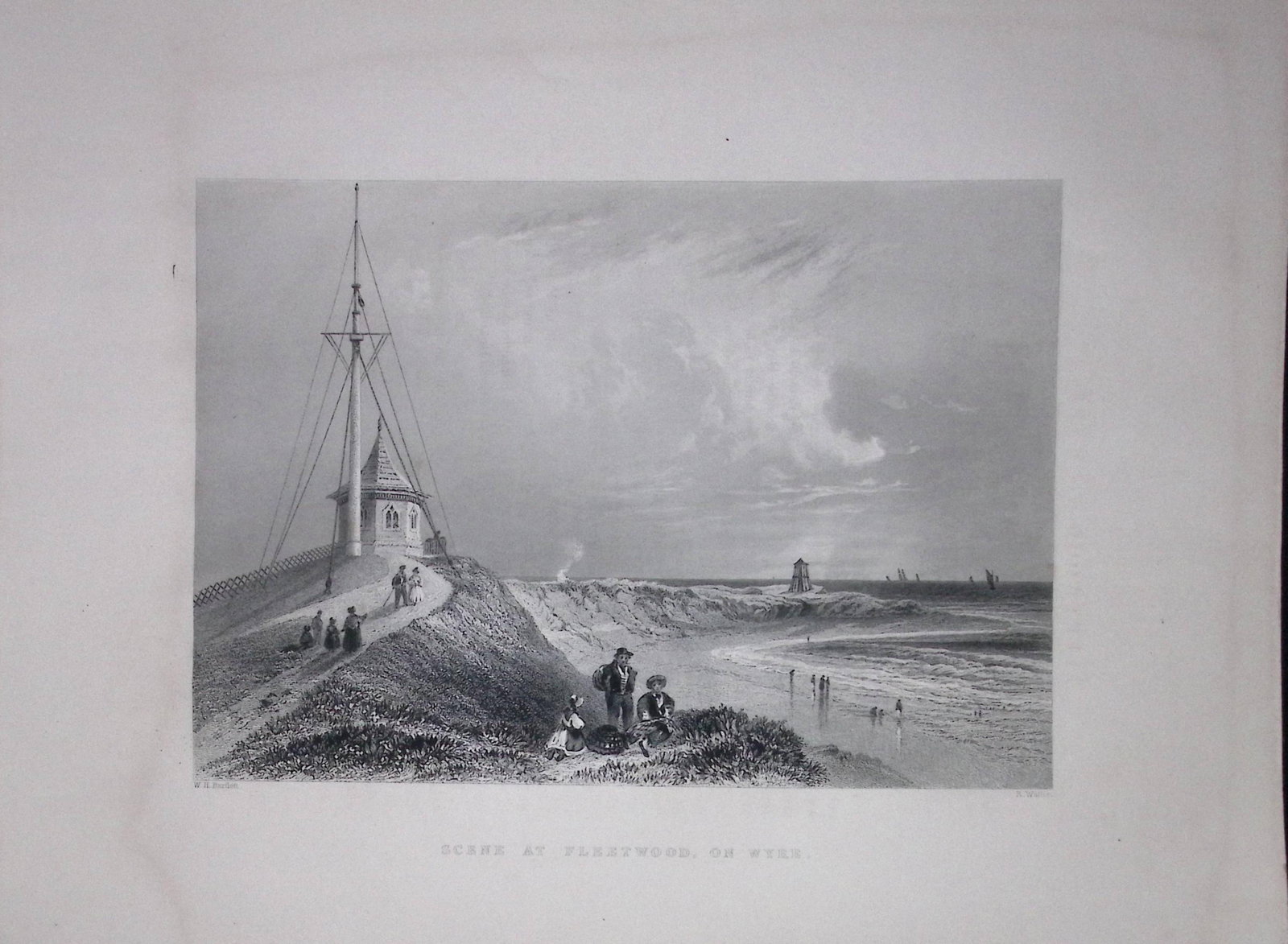 View of Fleetwood On Wyre WH Bartlett 1842 Antique Steel Engraving-209: Title: View of Fleetwood On Wyre WH Bartlett 1842 Antique Steel Engraving-209 Description: View of Fleetwood On Wyre WH Bartlett 1842 Antique Steel Engraving-209 This Steel Engraved Print Has B