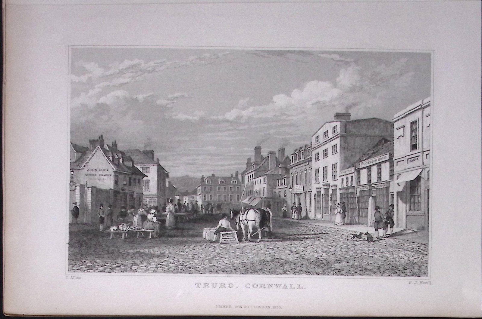 Cornwall Truro Town Antique 193 Years-Old Steel-Engraving-31: Title: Cornwall Truro Town Antique 193 Years-Old Steel-Engraving-31 Description: This Cornwall Georgian Antique Print Was Removed from a First Edition of. The Beauties of England and Wales Antique 24