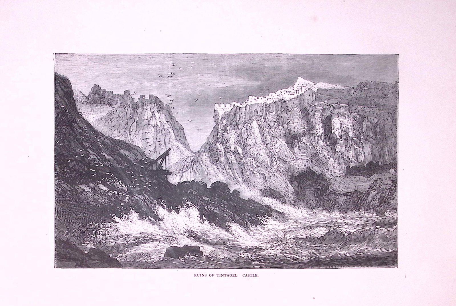 Ruins of Tintagel Castle Cornwall Antique 147 Years-Old Illustration-7 (1 of 2)