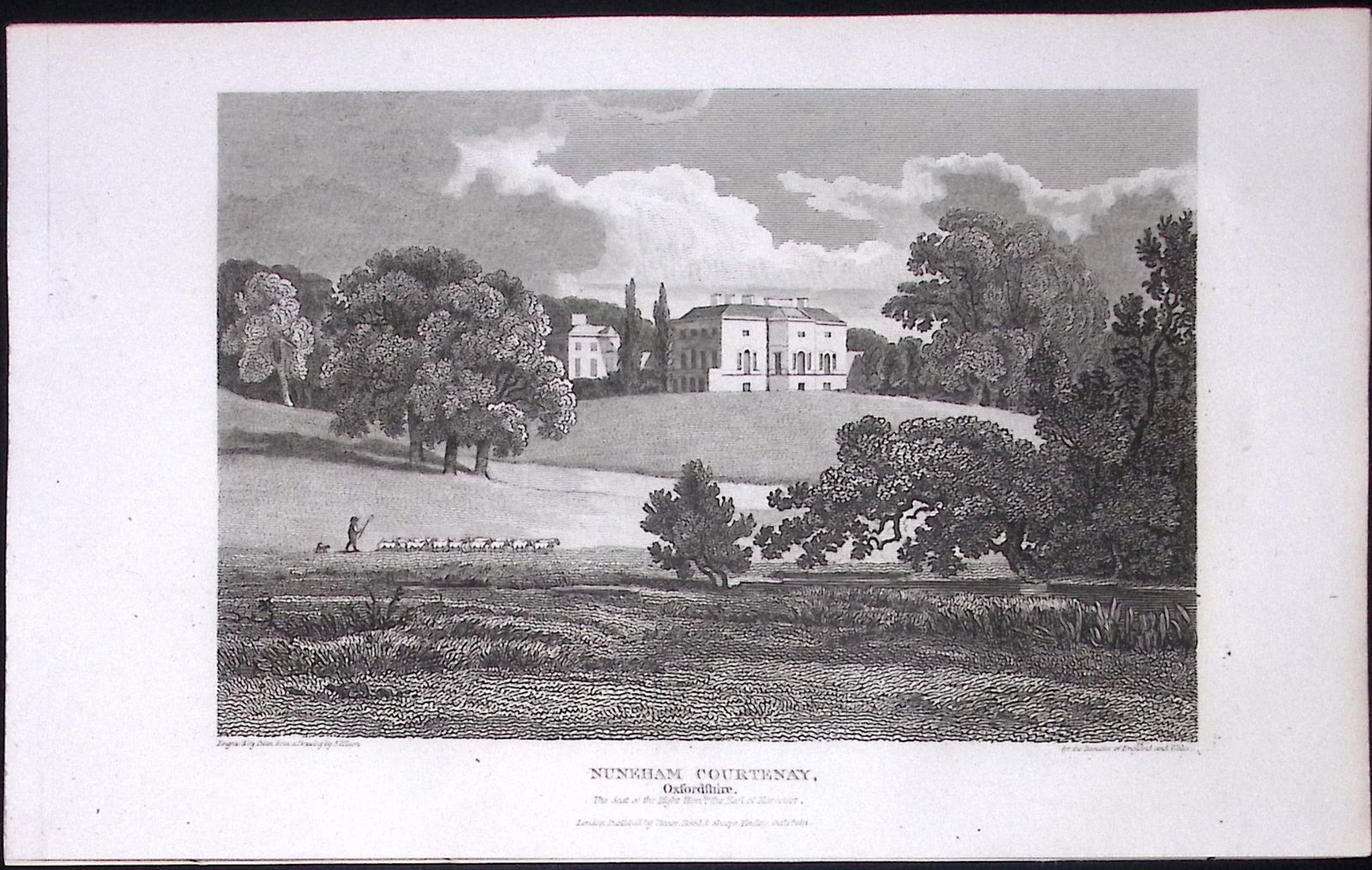 Oxfordshire Nuneham Courtnay Antique 212 Years-Old Steel-Engraving-55: Title: Oxfordshire Nuneham Courtnay Antique 212 Years-Old Steel-Engraving-55 Description: This Oxfordshire Georgian Antique Print Was Removed from a First Edition of. The Beauties of England an