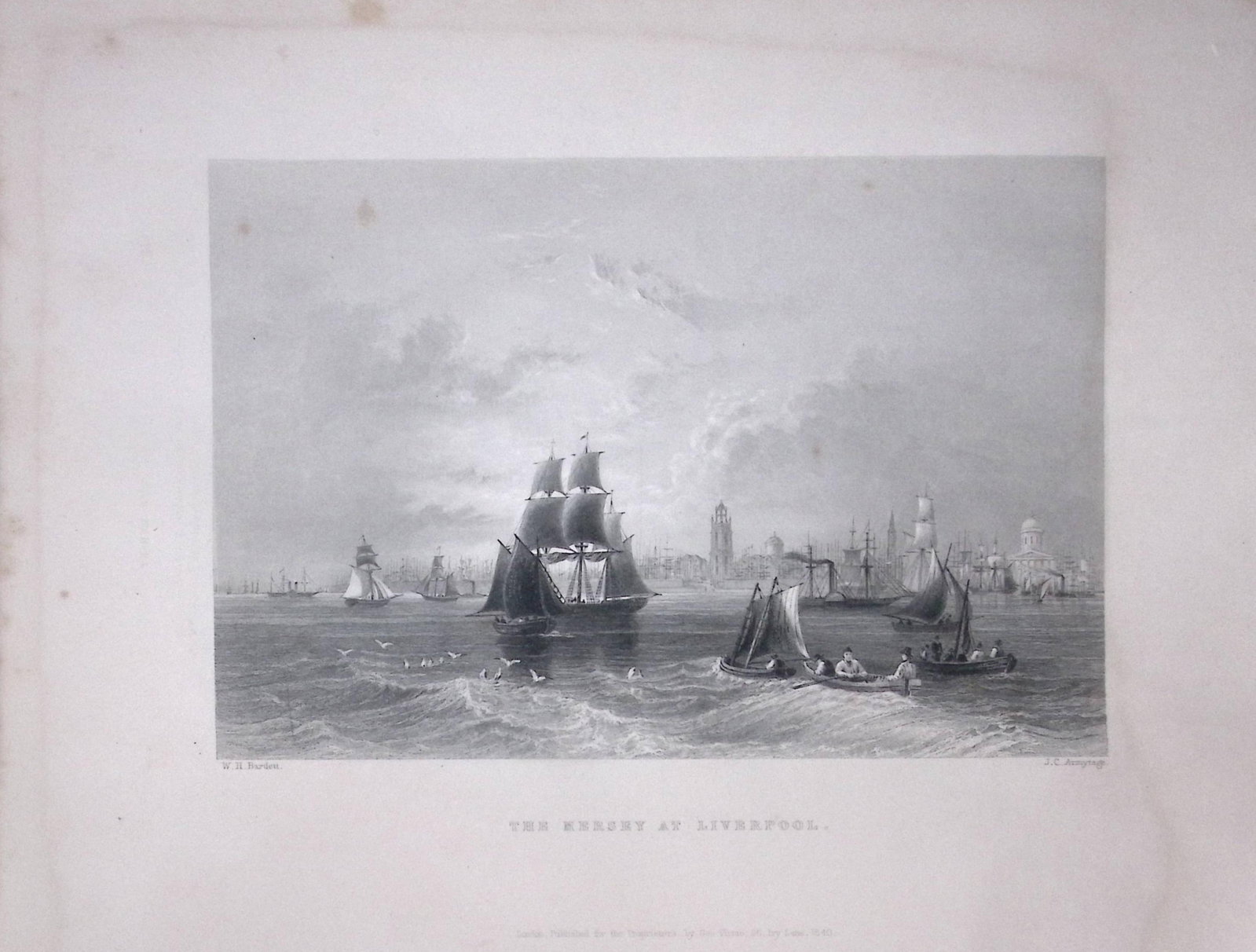 Ships on The Mersey Liverpool WH Bartlett 1842 Antique Steel Engraving-105: Title: Ships on The Mersey Liverpool WH Bartlett 1842 Antique Steel Engraving-105 Description: This Steel Engraved Print Has Been Removed from an Antique 1842 Edition of. Finden’s The Ports,