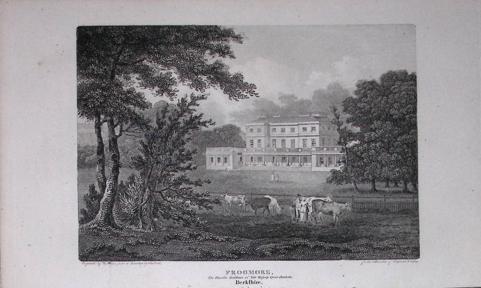 Frogmore Windsor Berkshire Antique 226 Years-Old Georgian Steel-Engraving-443: Title: Frogmore Windsor Berkshire Antique 226 Years-Old Georgian Steel-Engraving-443 Description: This Georgian Antique Print Was Removed from a First Edition of. The Beauties of England and Wales