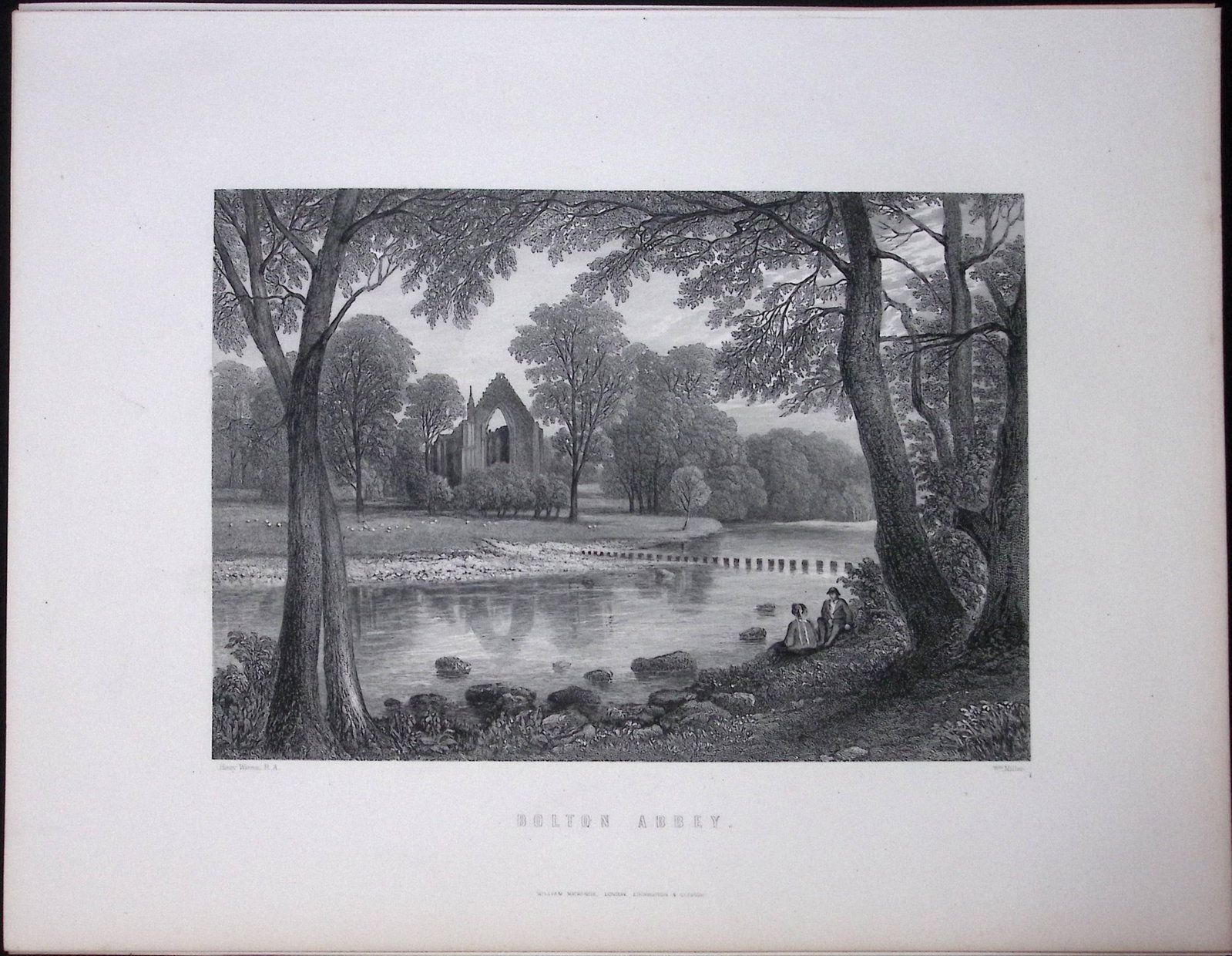 Yorkshire View of Bolton Abbey Victorian Antique 150 Years-Old Engraving-19: Title: Yorkshire View of Bolton Abbey Victorian Antique 150 Years-Old Engraving-19 Description: This Antique Print Was Removed from an Edition of. Yorkshire Past and Present by Thomas Bain