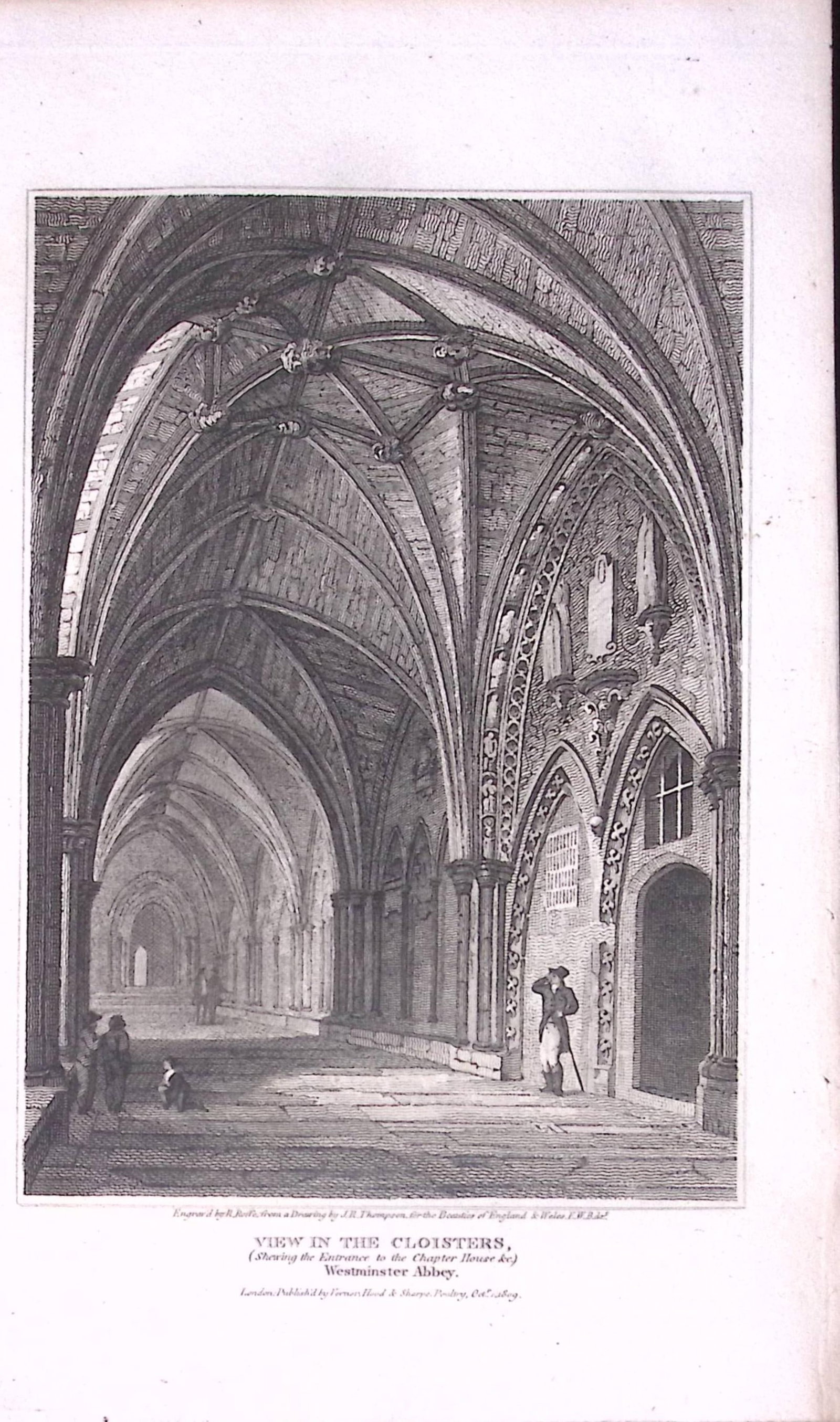 The Cloisters Westminster London Antique 200 Years-Old Steel-Engraving-277: Title: The Cloisters Westminster London Antique 200 Years-Old Steel-Engraving-277 Description: This London Georgian Antique Print Was Removed from a First Edition of. The Beauties of England an