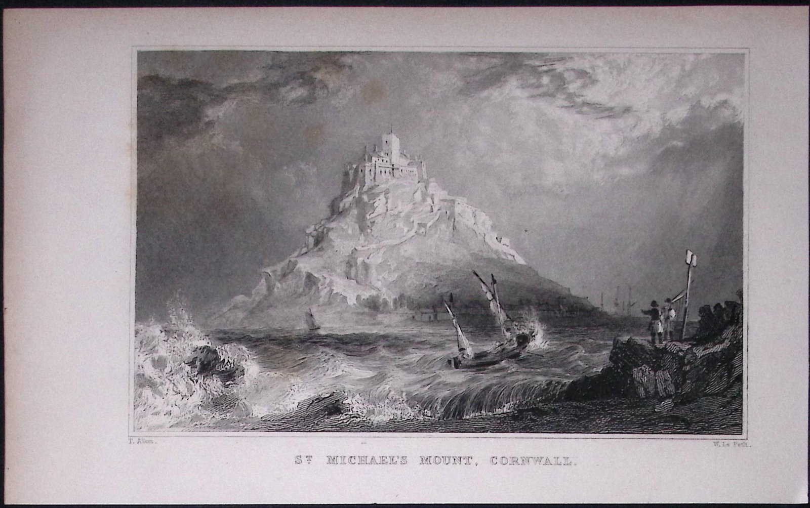 Cornwall St Michaels Mount Antique 193 Years-Old Steel-Engraving-34: Title: Cornwall St Michaels Mount Antique 193 Years-Old Steel-Engraving-34 Description: This Antique Steel Engraving Was Removed from a 193-Year-Old Edition of. Devon and Cornwall Illustrated in a