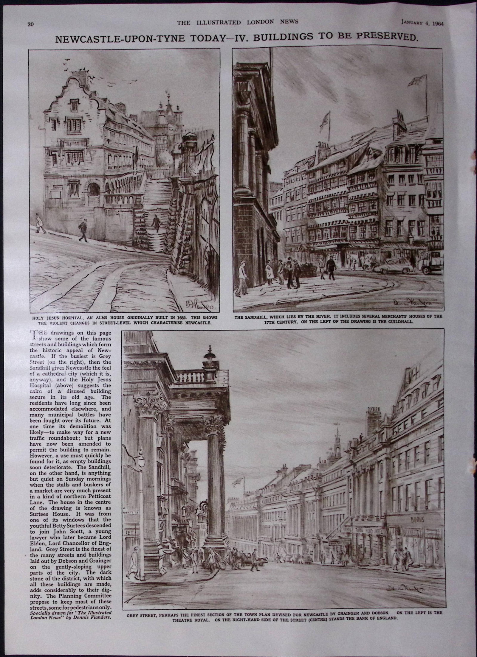 Vintage Scenes of Newcastle Upon Tyne 1964 4 Page Supplement - 2