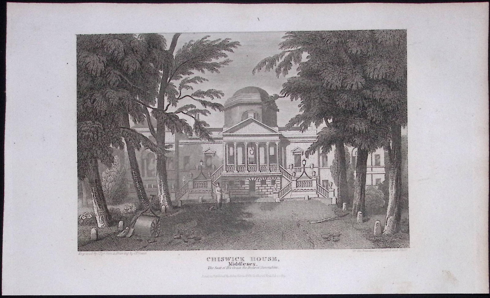 London Chiswick House Antique 200 Years-Old Steel-Engraving-114: Title: London Chiswick House Antique 200 Years-Old Steel-Engraving-114 Description: This London Georgian Antique Print Was Removed from a First Edition of. The Beauties of England and Wales Ant