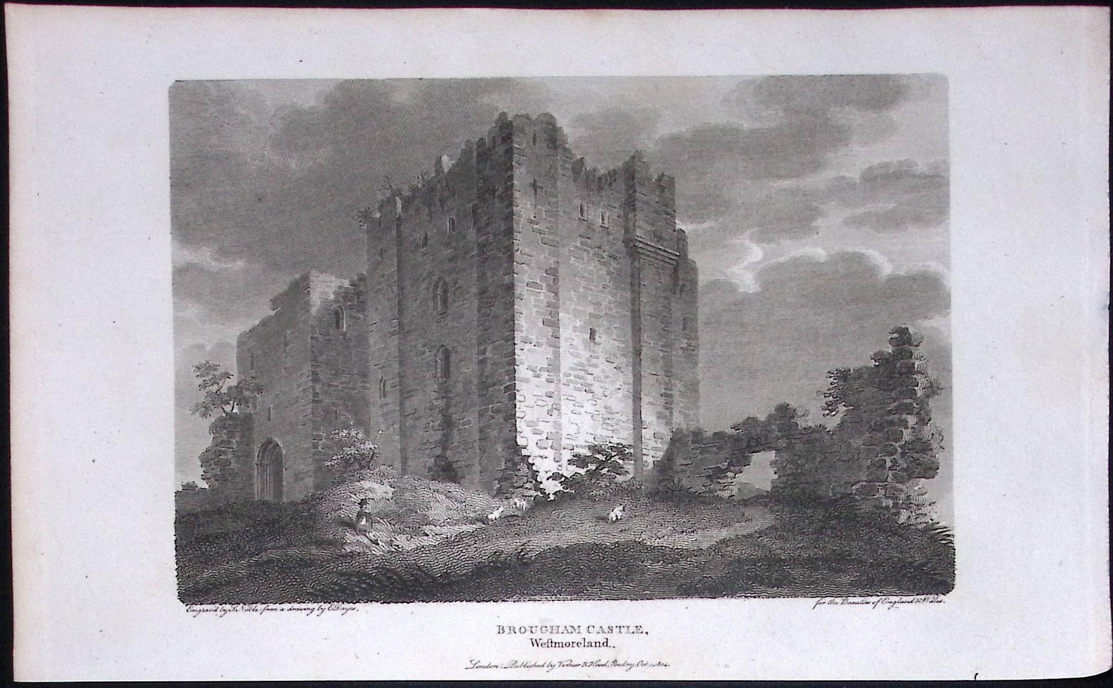 Brougham Castle Cumbria Antique 211 Years-Old Georgian Steel-Engraving-213: Title: Brougham Castle Cumbria Antique 211 Years-Old Georgian Steel-Engraving-213 Description: This Cumbria Georgian Antique Print Was Removed from a First Edition of. The Beauties of England and