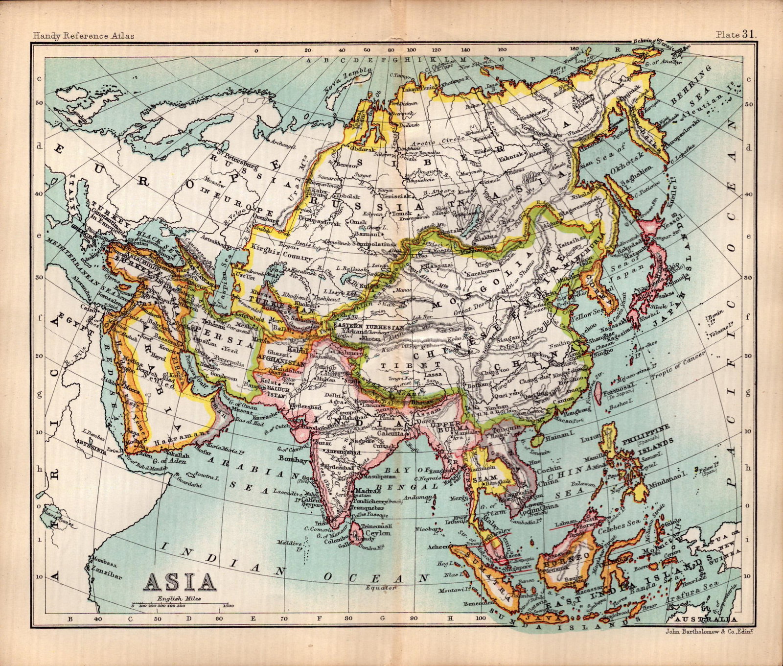 Asia, Mesopotamia Area Double Sided Antique 1896 Map. (1 of 3)