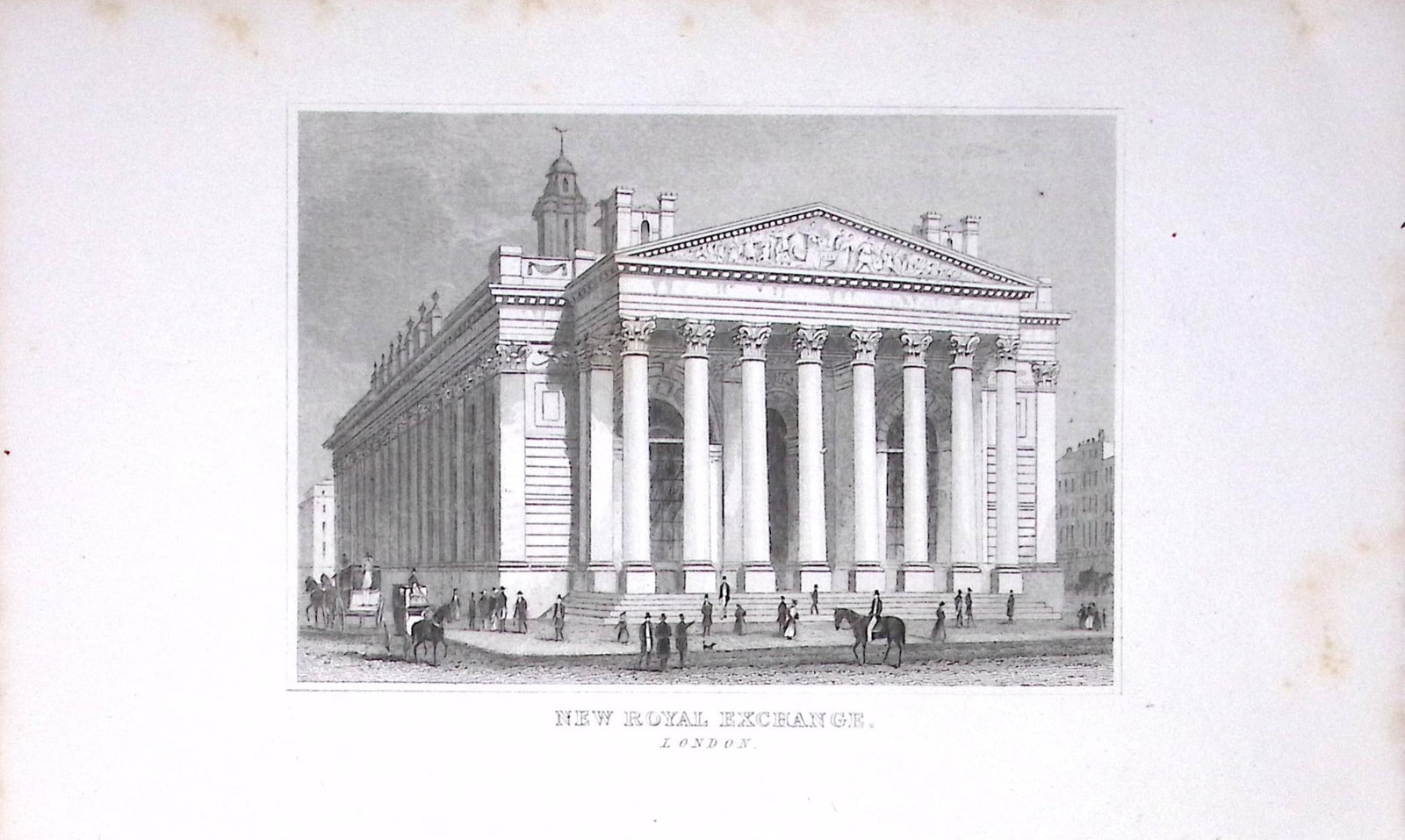 London The Royal Exchange Dugdale & Archer Antique 180 Years-Old Copper Plate Print-66: Title: London The Royal Exchange Dugdale & Archer Antique 180 Years-Old Copper Plate Print-66 Description: This Antique Copper Plate Engraving Has Been Removed from an Antique Edition of. <