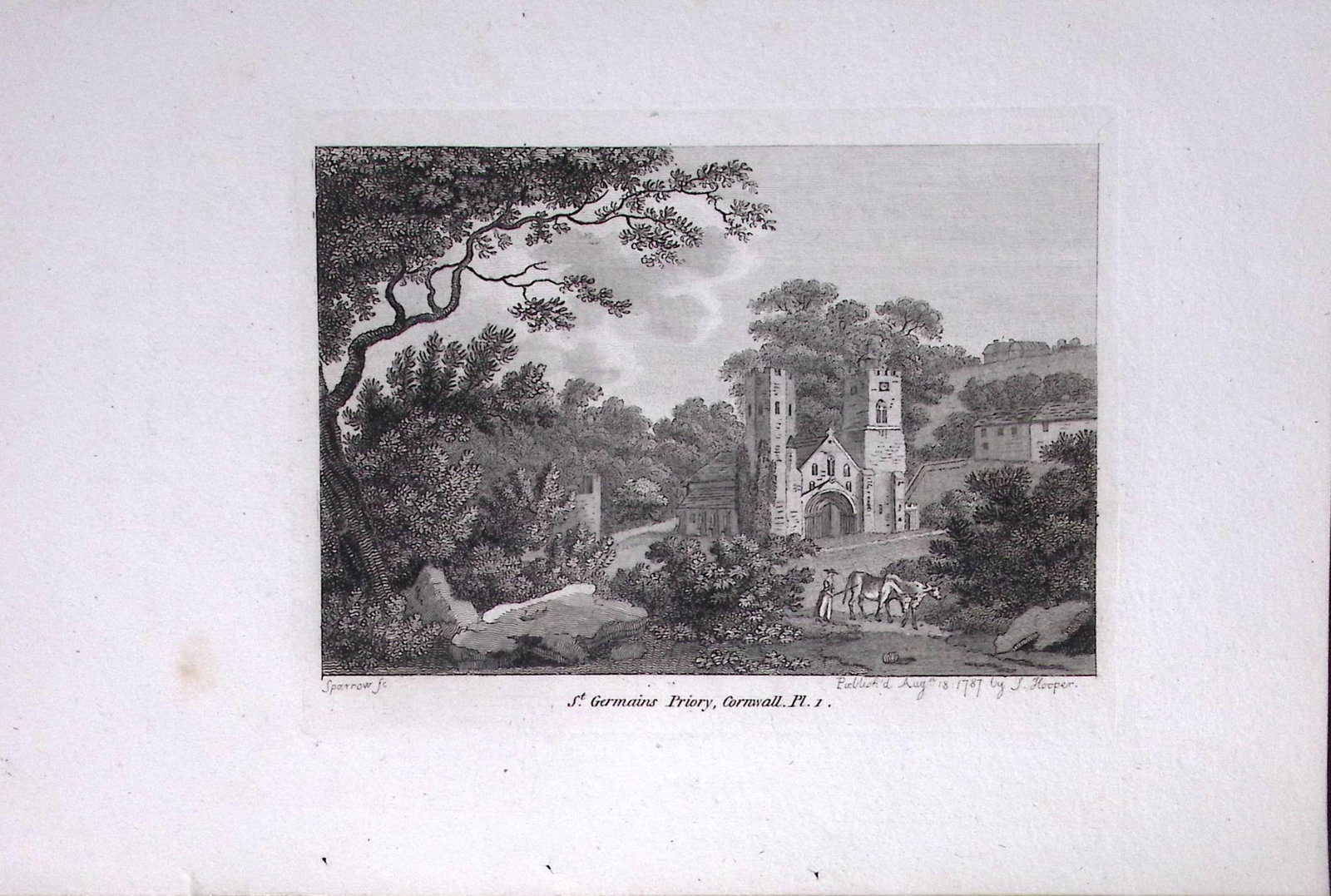 Cornwall St German’s Priory Francis Grose Rare 240 Years-Old Copper Engraving-7: Title: Cornwall St German’s Priory Francis Grose Rare 240 Years-Old Copper Engraving-7 Description: This Antique Book Plates Was Removed from an 8 Volume Edition. Francis Grose's Antiquities of