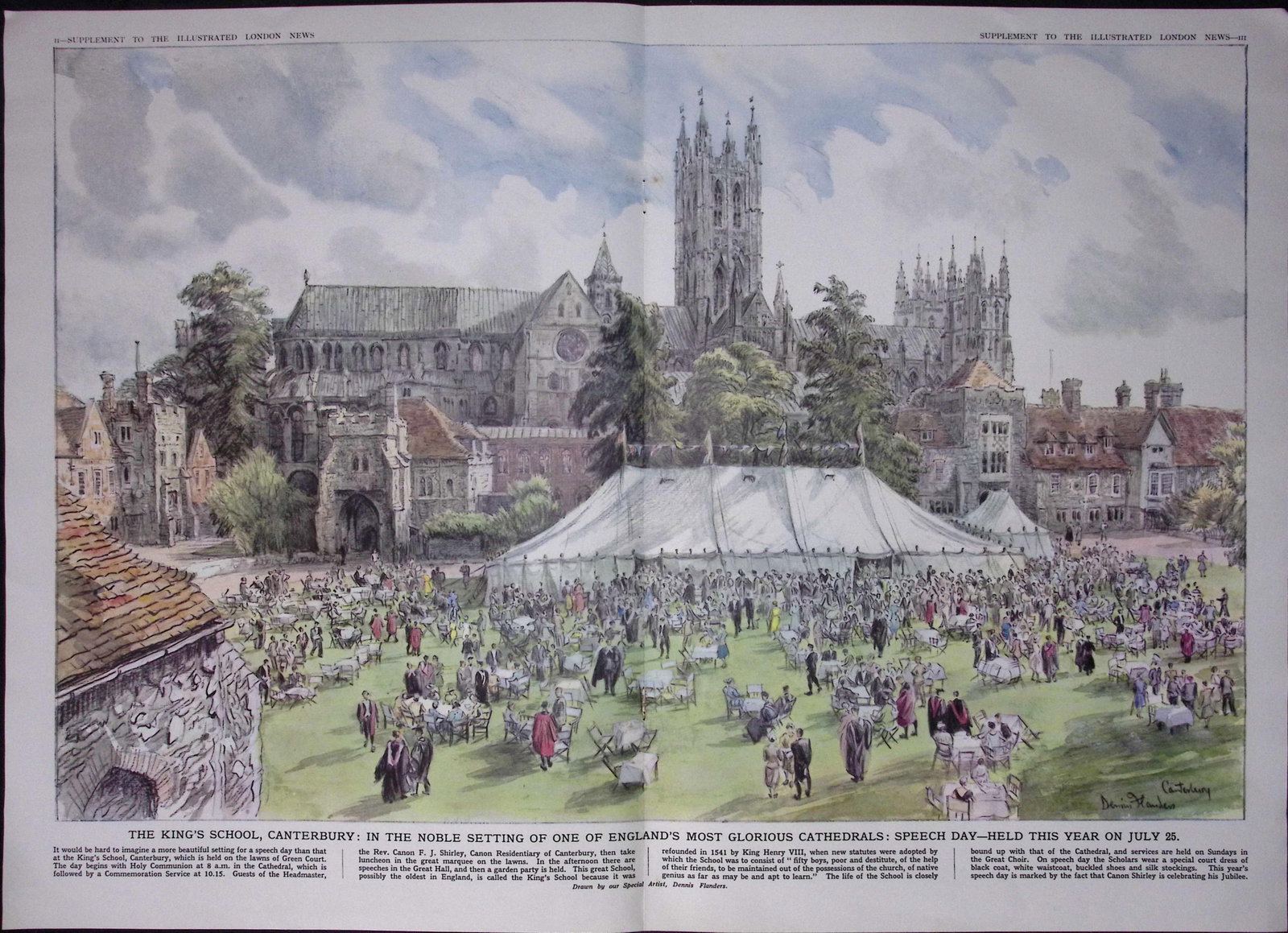 Vintage Scenes of The Kings School Canterbury 1960 4 Page Supplement: Title: Vintage Scenes of The Kings School Canterbury 1960 4 Page Supplement Description: Vintage Scenes of The Kings School Canterbury 1960 4 Page Supplement This Double Page Original Print Measures