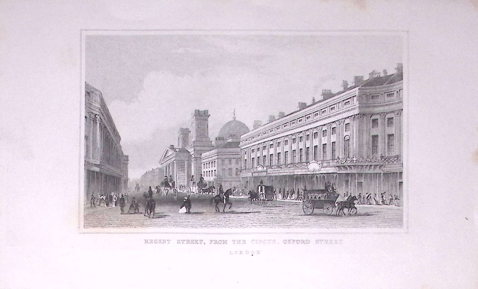 London Regent & Oxford Street Circus 180 Years-Old Copper Plate Print-115: Title: London Regent & Oxford Street Circus 180 Years-Old Copper Plate Print-115 Description: This Antique Copper Plate Engraving Has Been Removed from an Antique Edition of. Thomas Dugdale