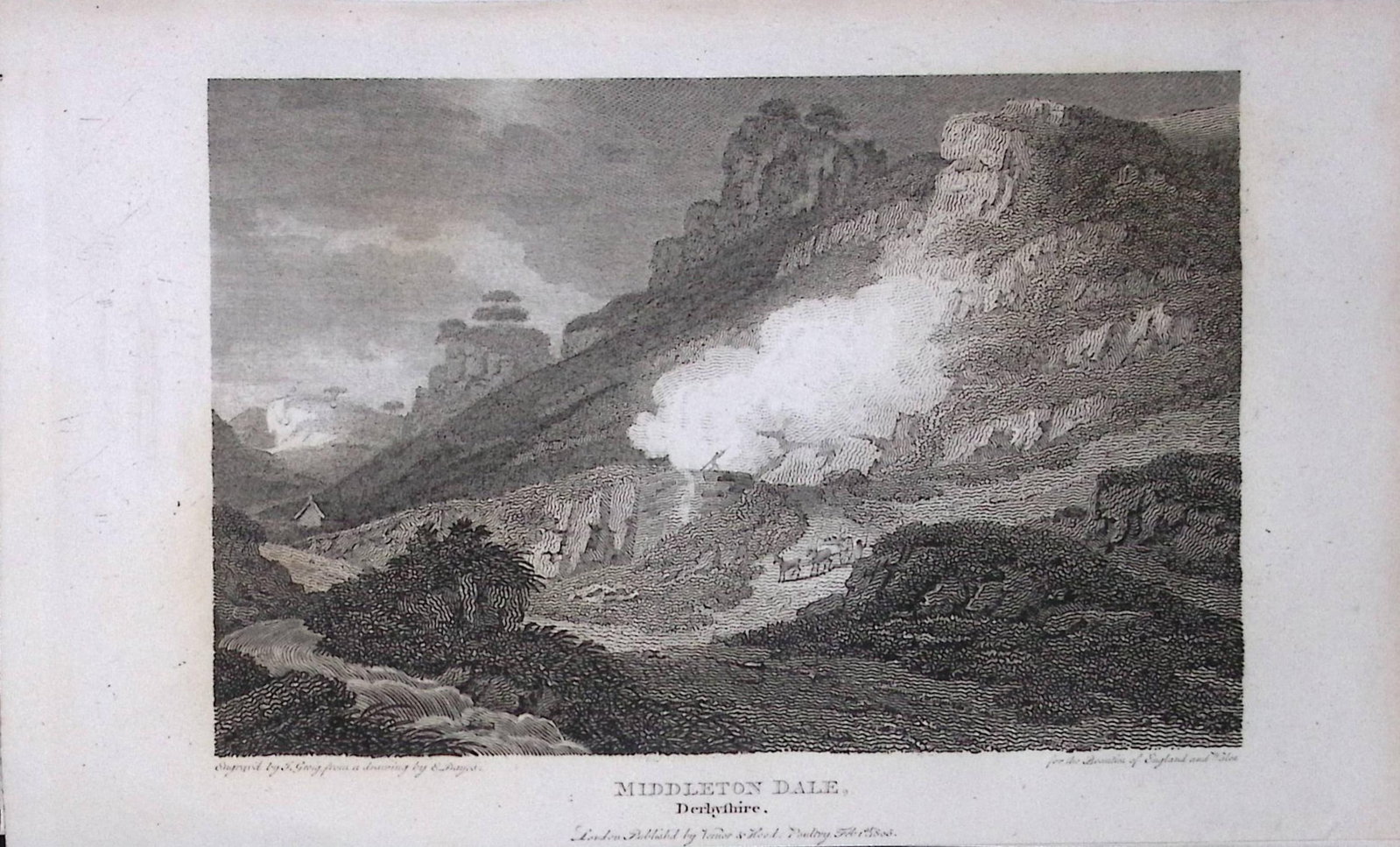 Middleton Dale Peak District Antique 223 Years-Old Georgian Steel-Engraving-295: Title: Middleton Dale Peak District Antique 223 Years-Old Georgian Steel-Engraving-295 Description: This Derbyshire Georgian Antique Print Was Removed from a First Edition of. The Beauties of England