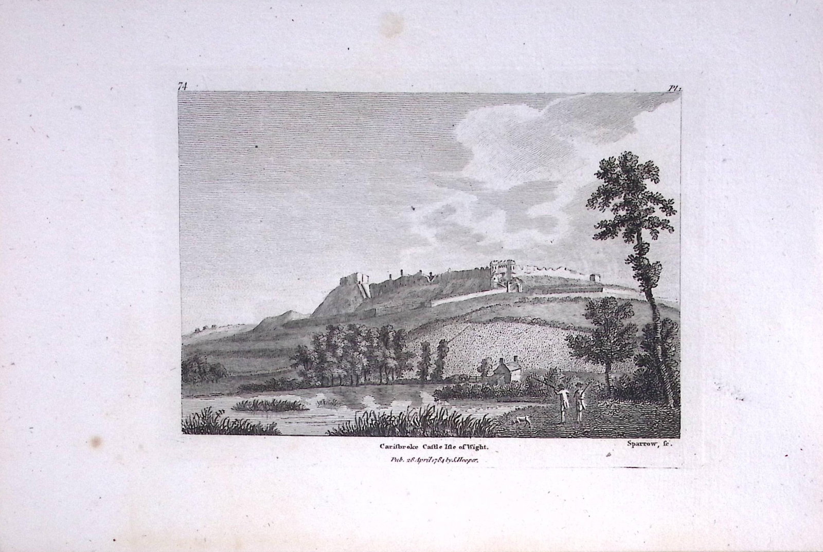 Isle of Wight Carisbroke Castle Francis Grose Rare 240 Years-Old Copper Engraving-17: Title: Isle of Wight Carisbroke Castle Francis Grose Rare 240 Years-Old Copper Engraving-17 Description: This Antique Book Plates Was Removed from an 8 Volume Edition. Francis Grose's Antiquities of